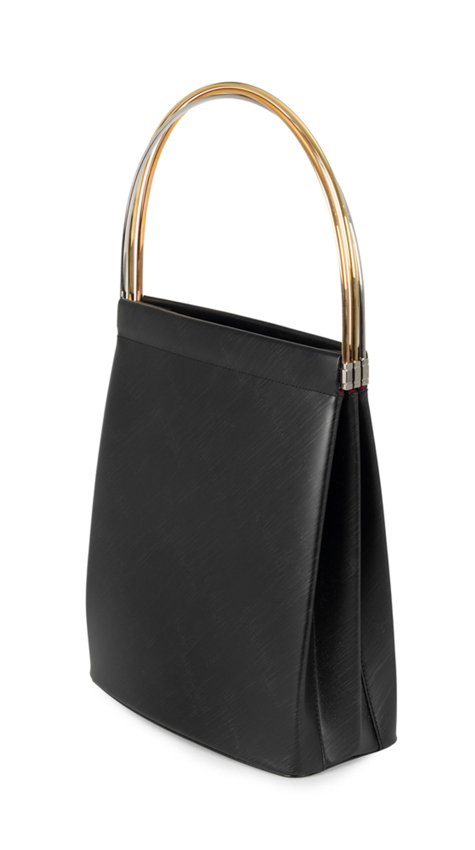 Cartier, sac Trinity en cuir de veau noir à l'effet brossé, fermeture articulée, anse - 2