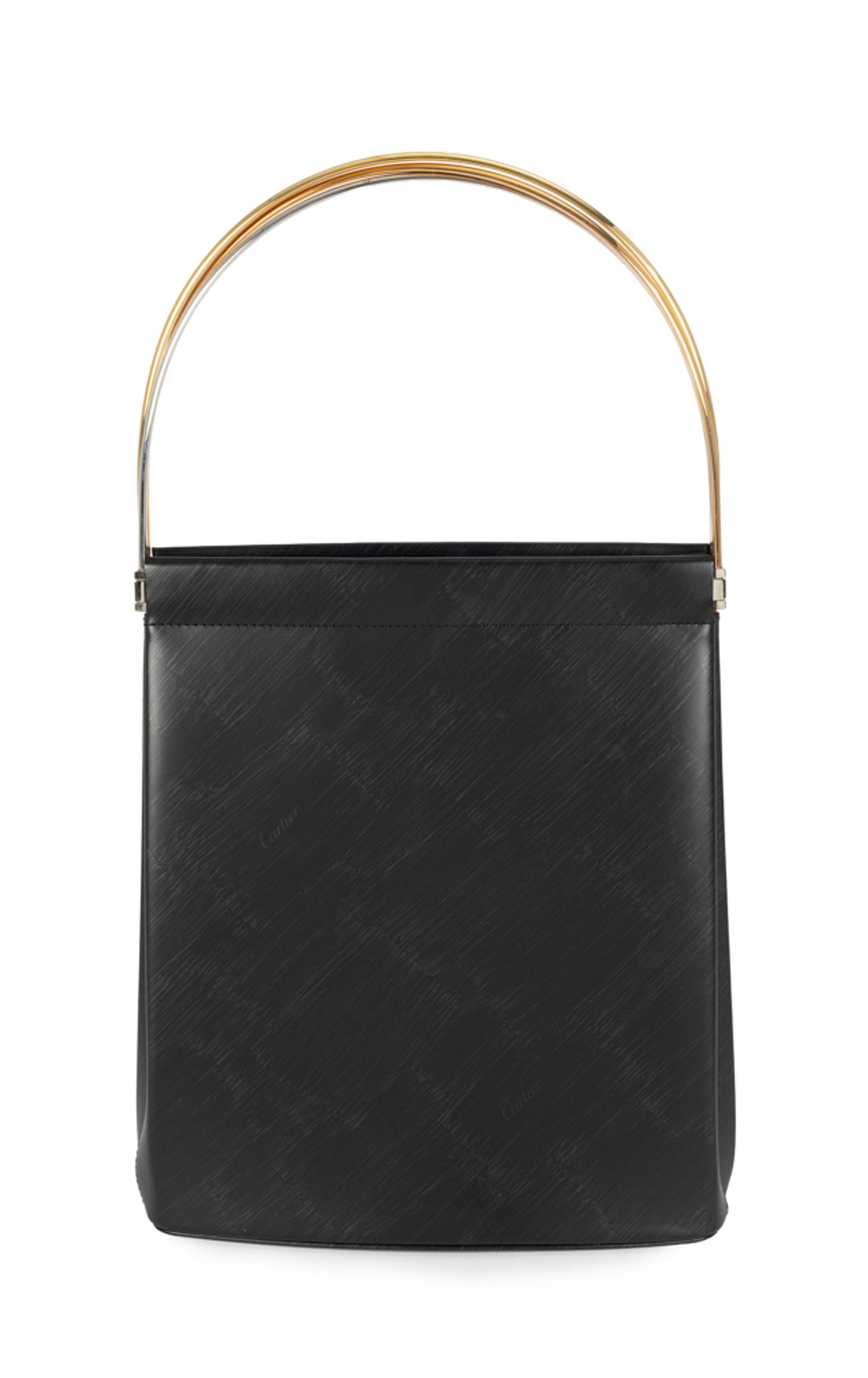 Cartier, sac Trinity en cuir de veau noir à l'effet brossé, fermeture articulée, anse - 4
