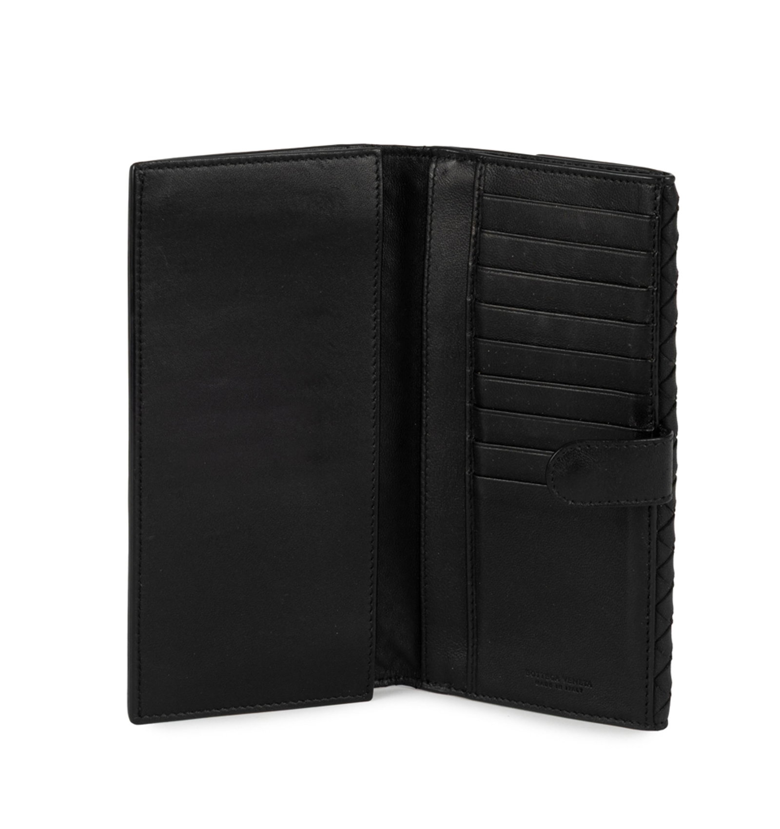 Bottega Veneta, portefeuille en cuir intrecciato nappa, un coté avec petit rabat, l'autre avec  - 3
