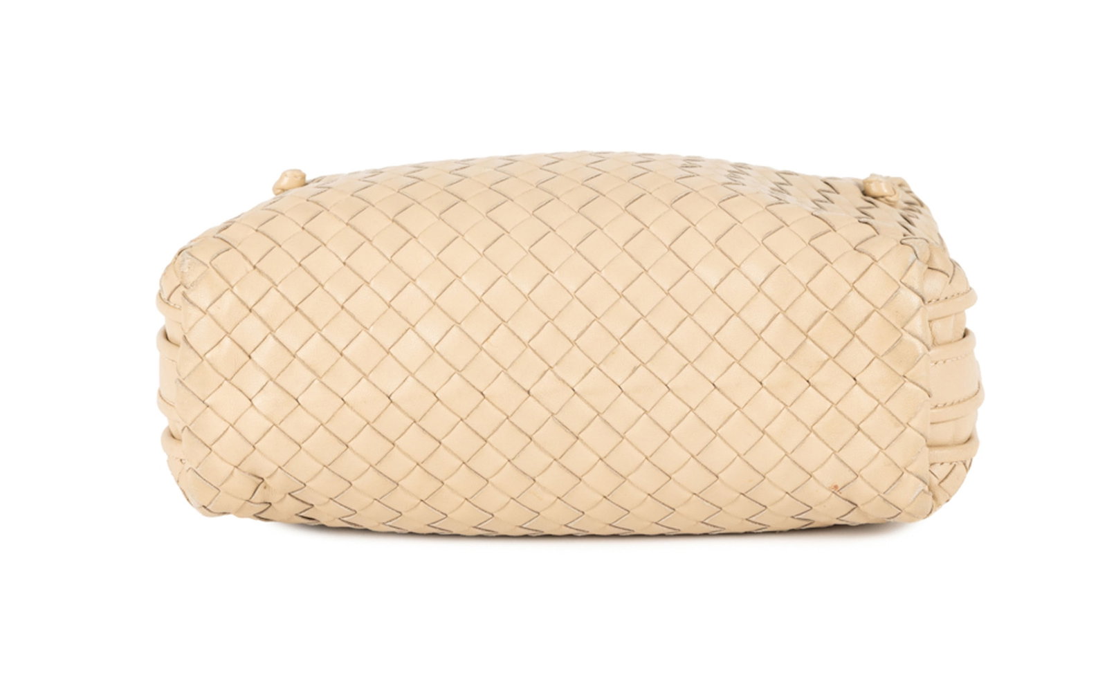Bottega Veneta, sac Nodini en cuir beige tressé intrecciato, double fermeture zippée et ba - 3