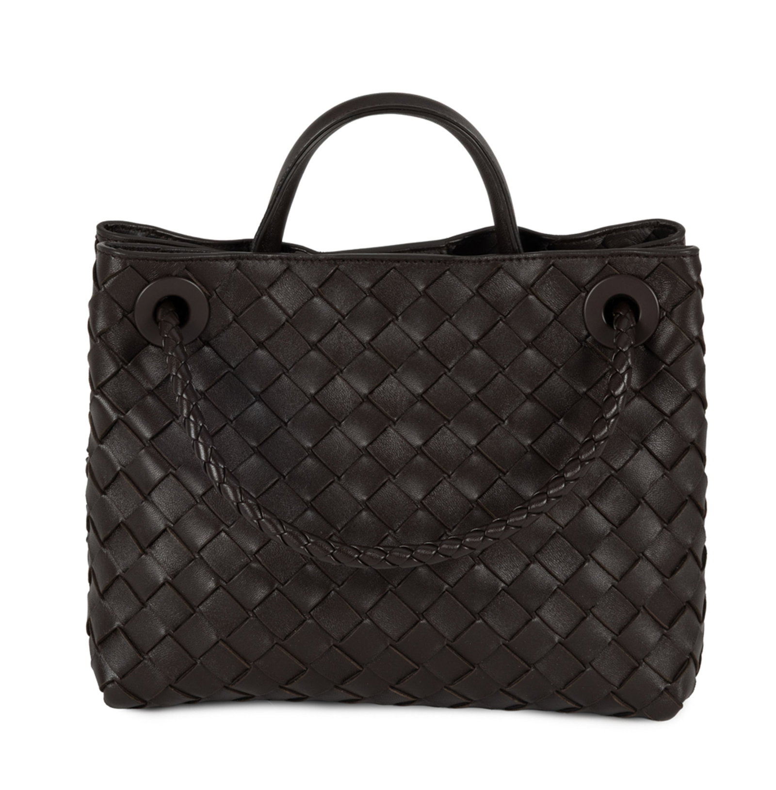 Bottega Veneta, sac Andiamo en cuir brun tressé Intrecciato, anse supérieure, bandouli - 2