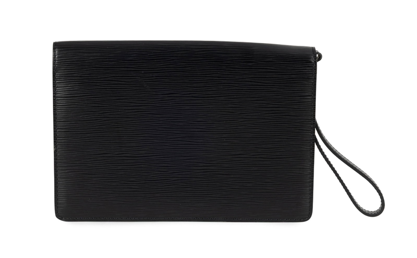 Louis Vuitton, pochette Sellier Dragonne en cuir Épi noir, garnitures en métal doré,  - 2