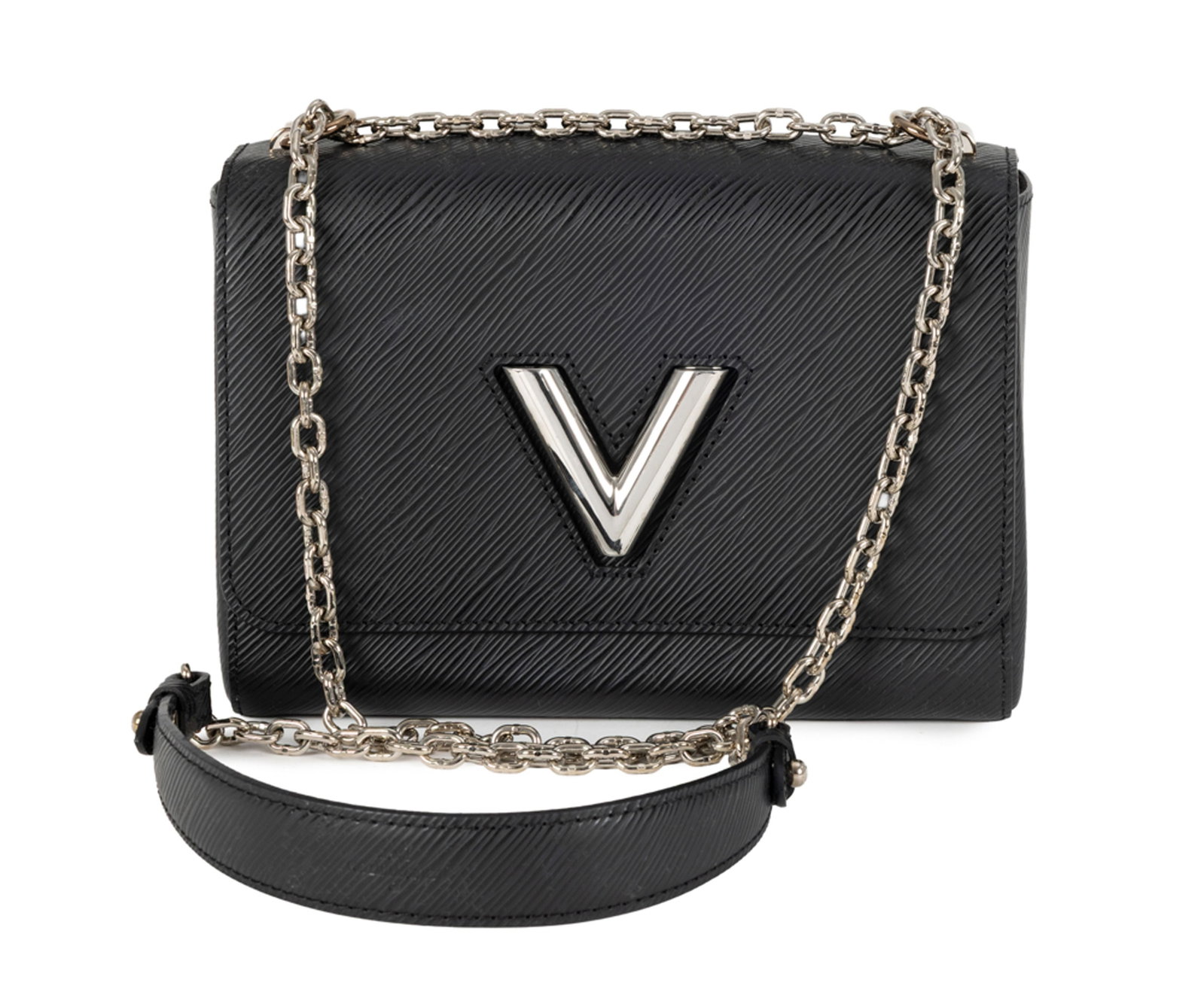 Louis Vuitton, sac Twist en cuir épi noir, fermoir en métal couleur argent, bandouliè - 3