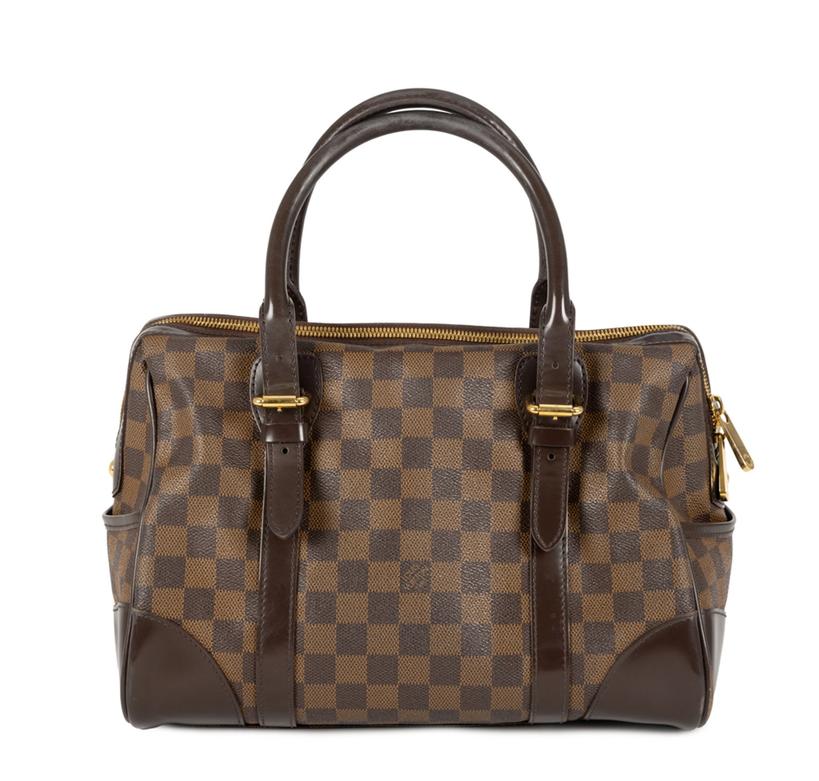 Louis Vuitton, sac Berkeley en toile Damier Ébène et cuir brun, garnitures en métal d - 2