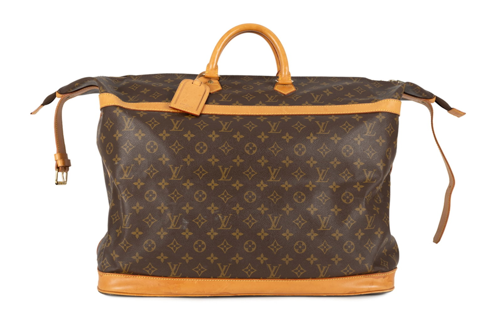 Louis Vuitton, sac de voyage Steamer en toile Monogram et cuir naturel, garnitures en métal dor - 2