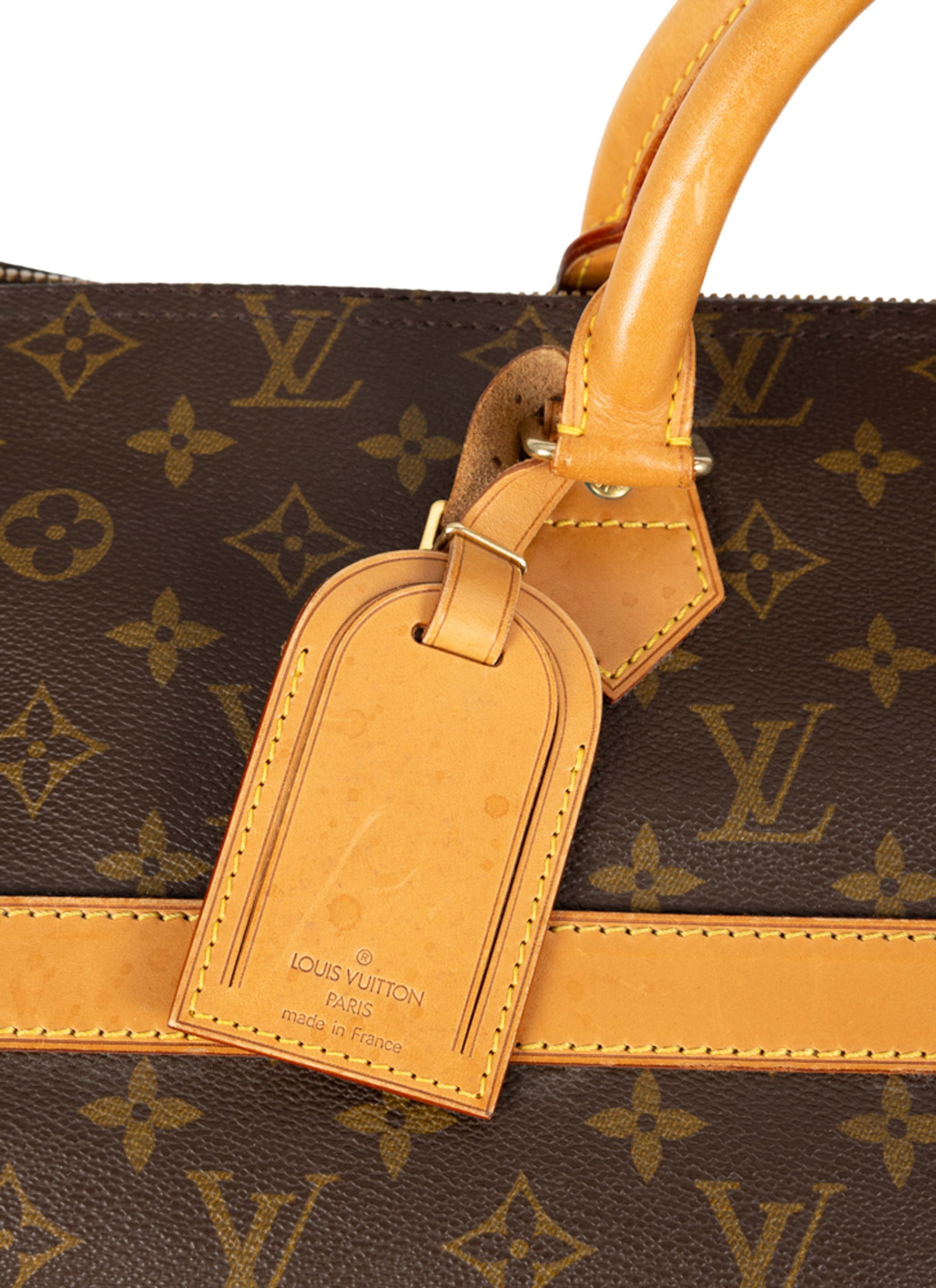 Louis Vuitton, sac de voyage Steamer en toile Monogram et cuir naturel, garnitures en métal dor - 3
