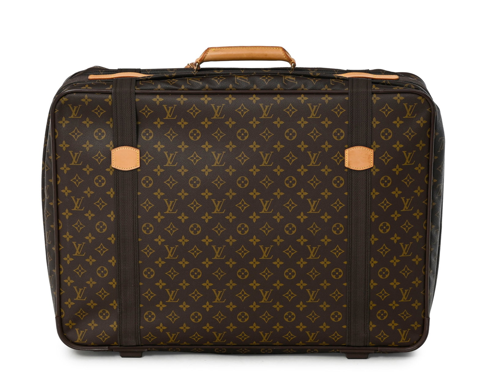 Louis Vuitton, valise Satellite 65 en toile enduite Monogram, sangles en cuir et toile brune, 48x65  - 2