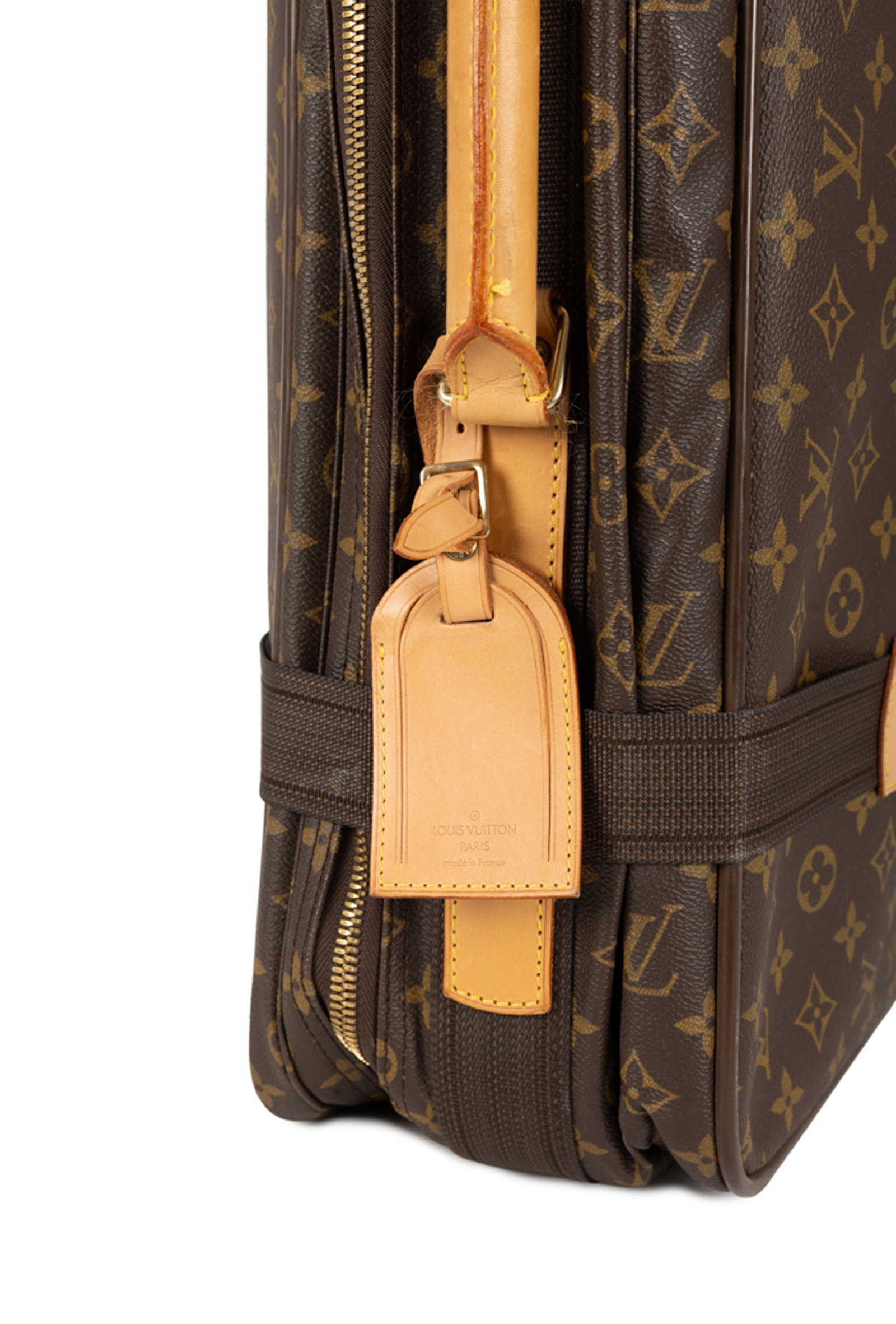 Louis Vuitton, valise Satellite 65 en toile enduite Monogram, sangles en cuir et toile brune, 48x65  - 3