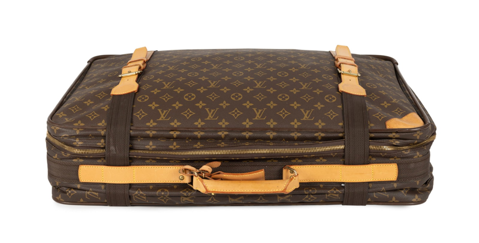 Louis Vuitton, valise Satellite 65 en toile enduite Monogram, sangles en cuir et toile brune, 48x65  - 4