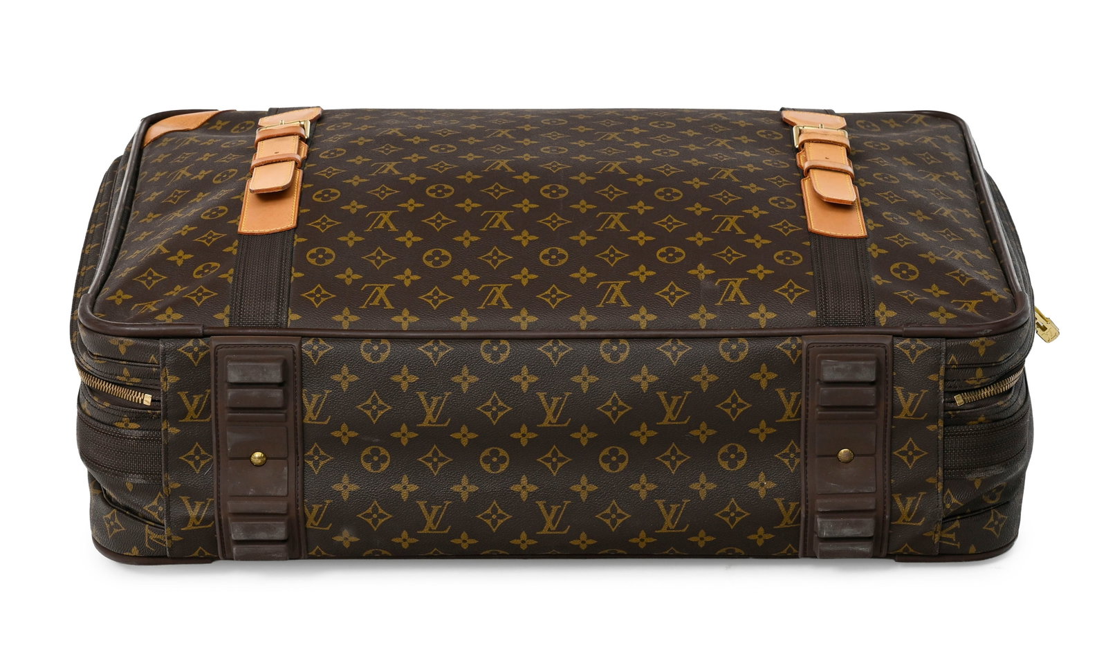 Louis Vuitton, valise Satellite 65 en toile enduite Monogram, sangles en cuir et toile brune, 48x65  - 5