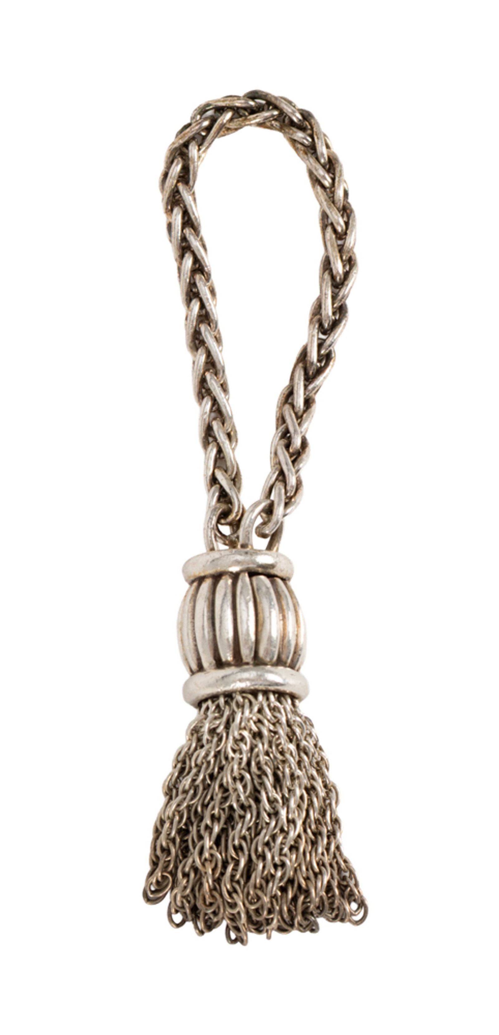 Hermès, boîte à pilule Kelly et pompon en argent 925, écrin, 4,5x4,5 cm et long. - 2