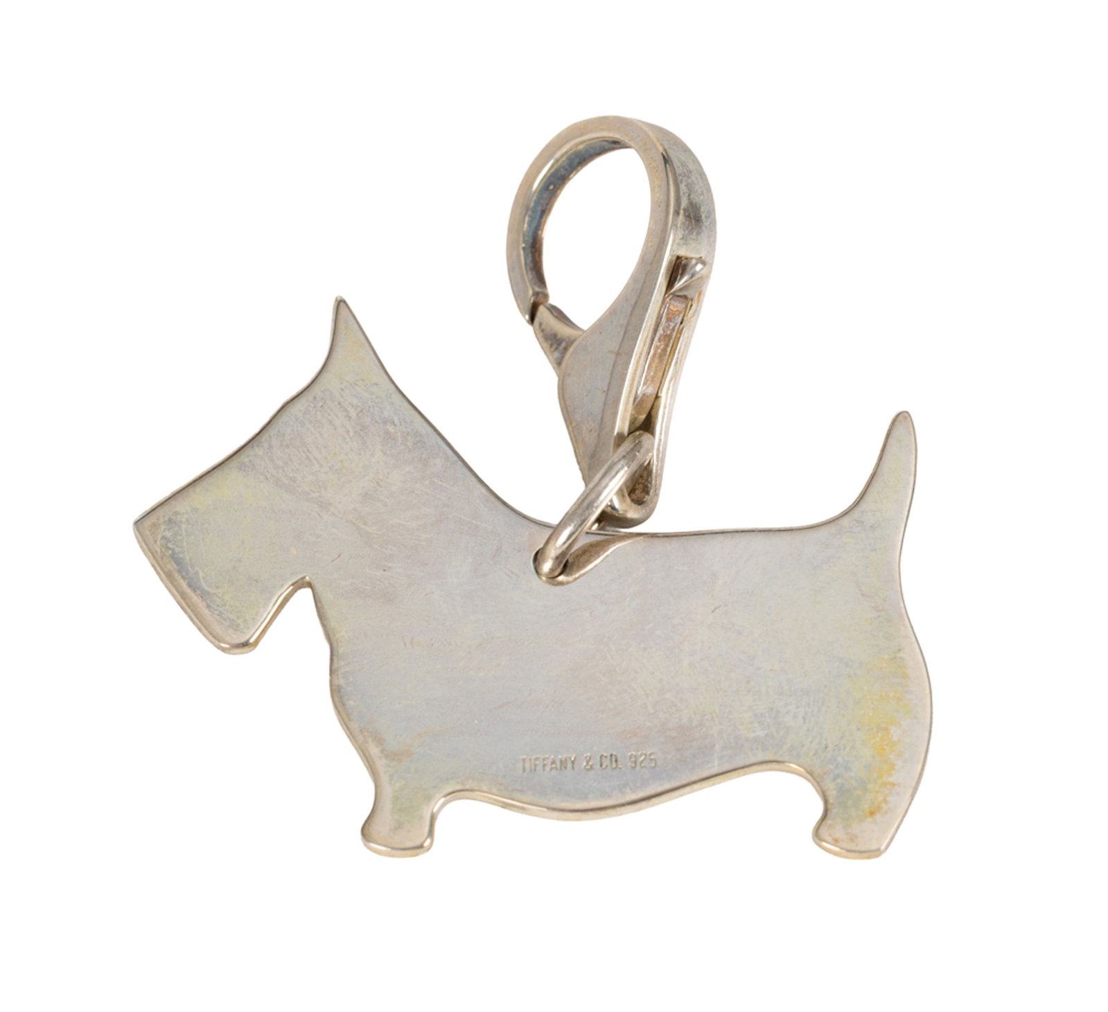 Tiffany&Co, porte-clefs chien en argent, signé, h. 4.6 cm, boîte - 2
