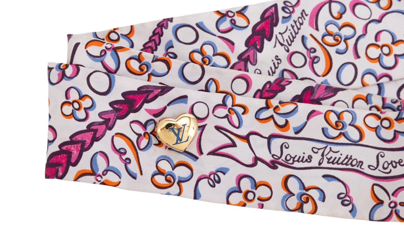 Louis Vuitton, choker twilly et attache coeur en métal doré - 2