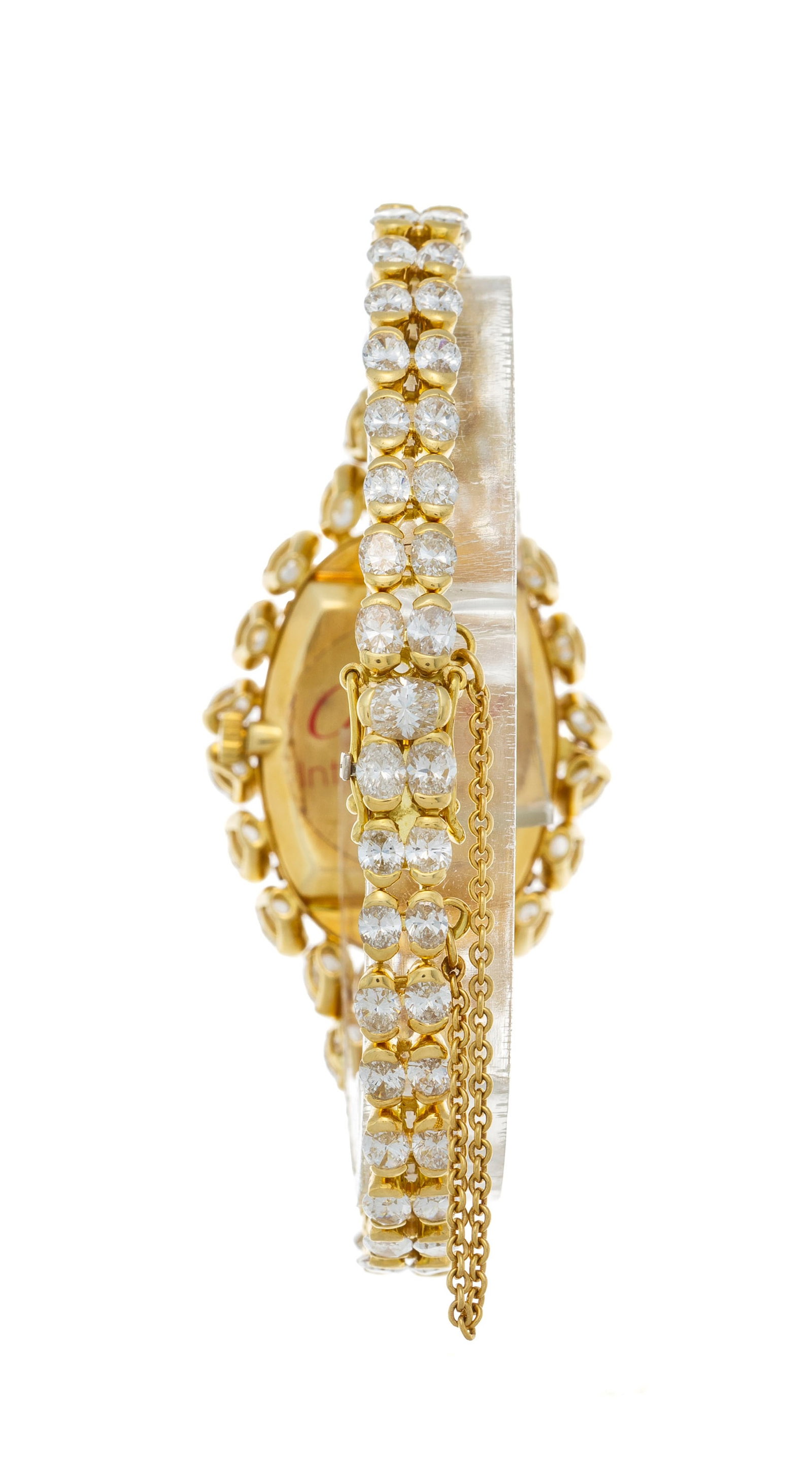 Cartier, Baignoire, réf. 7809, montre en or 750 pavée de diamants Mouvement: cal. 78-1,  - 2
