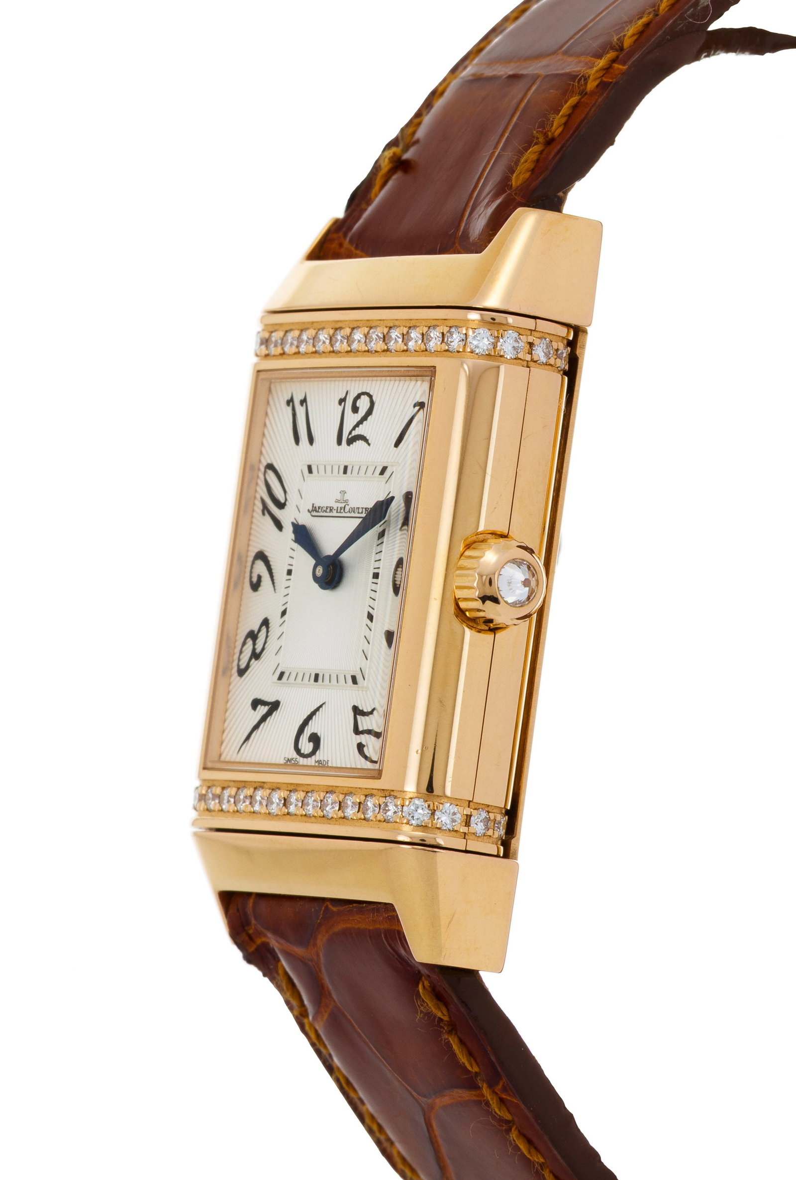 Jaeger-LeCoultre, Reverso Duetto, réf. 256.2.75, montre en or rose 750 sertie de diamants Mouv - 3