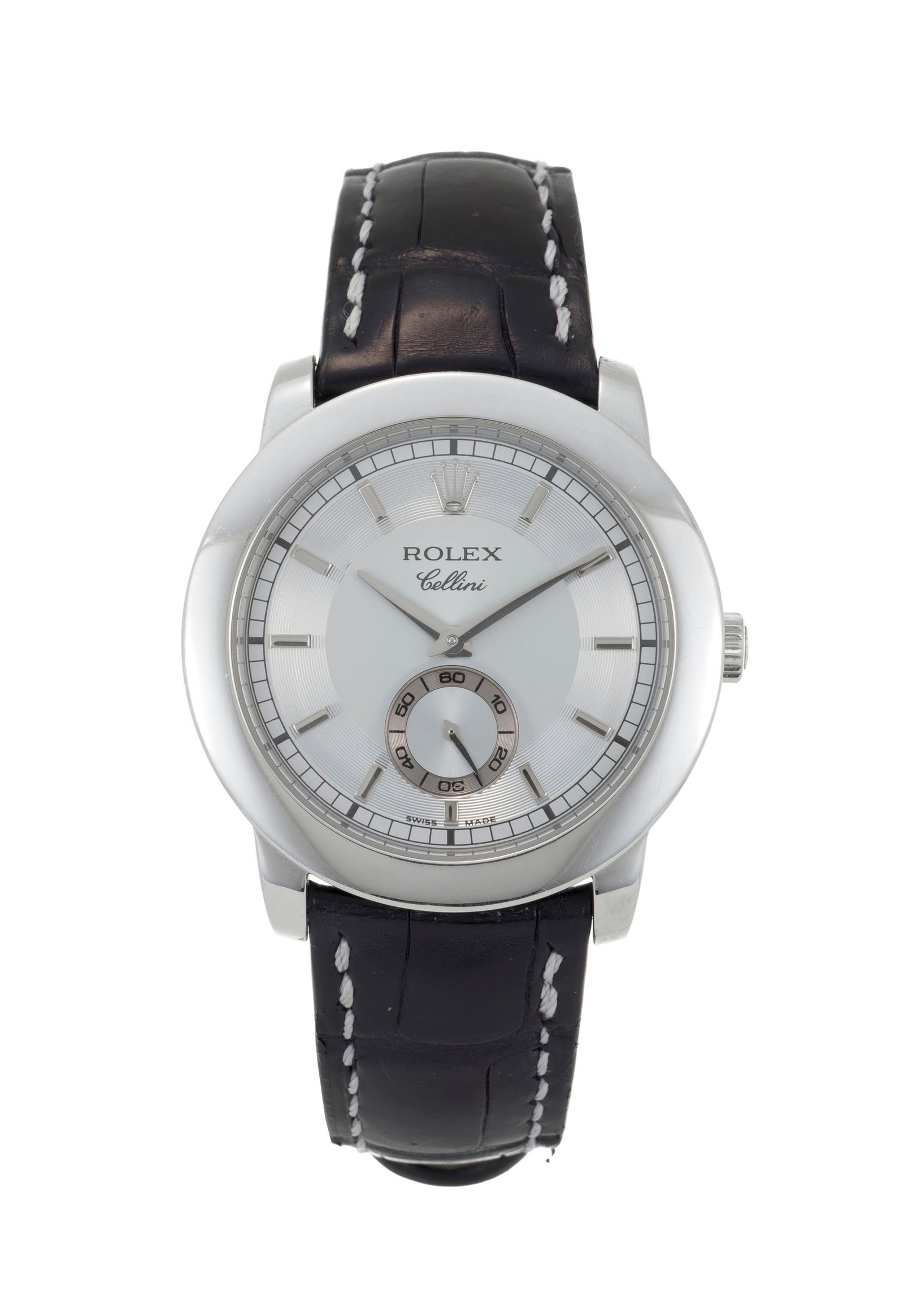 Rolex, Cellini, réf. 5241, montre petite seconde en platine Mouvement: cal. 1240, automatique,: Rolex, Cellini, réf. 5241, montre petite seconde en platine Mouvement: cal. 1240, automatique, 17 rubis Boîtier: n°K698085, diam. 38 mm Complication: compteur subsidiaire pour les