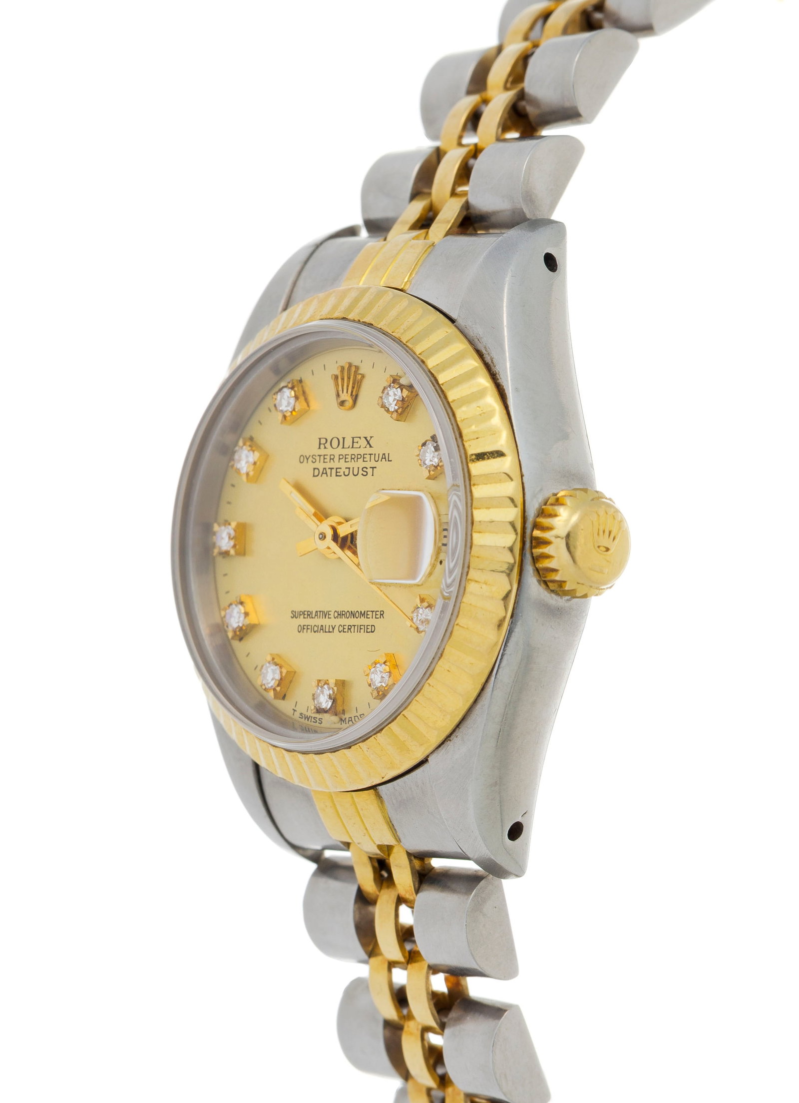 Rolex, Datejust, réf. 69173/69000A, montre-bracelet en acier et or avec index sertis de diamant - 2
