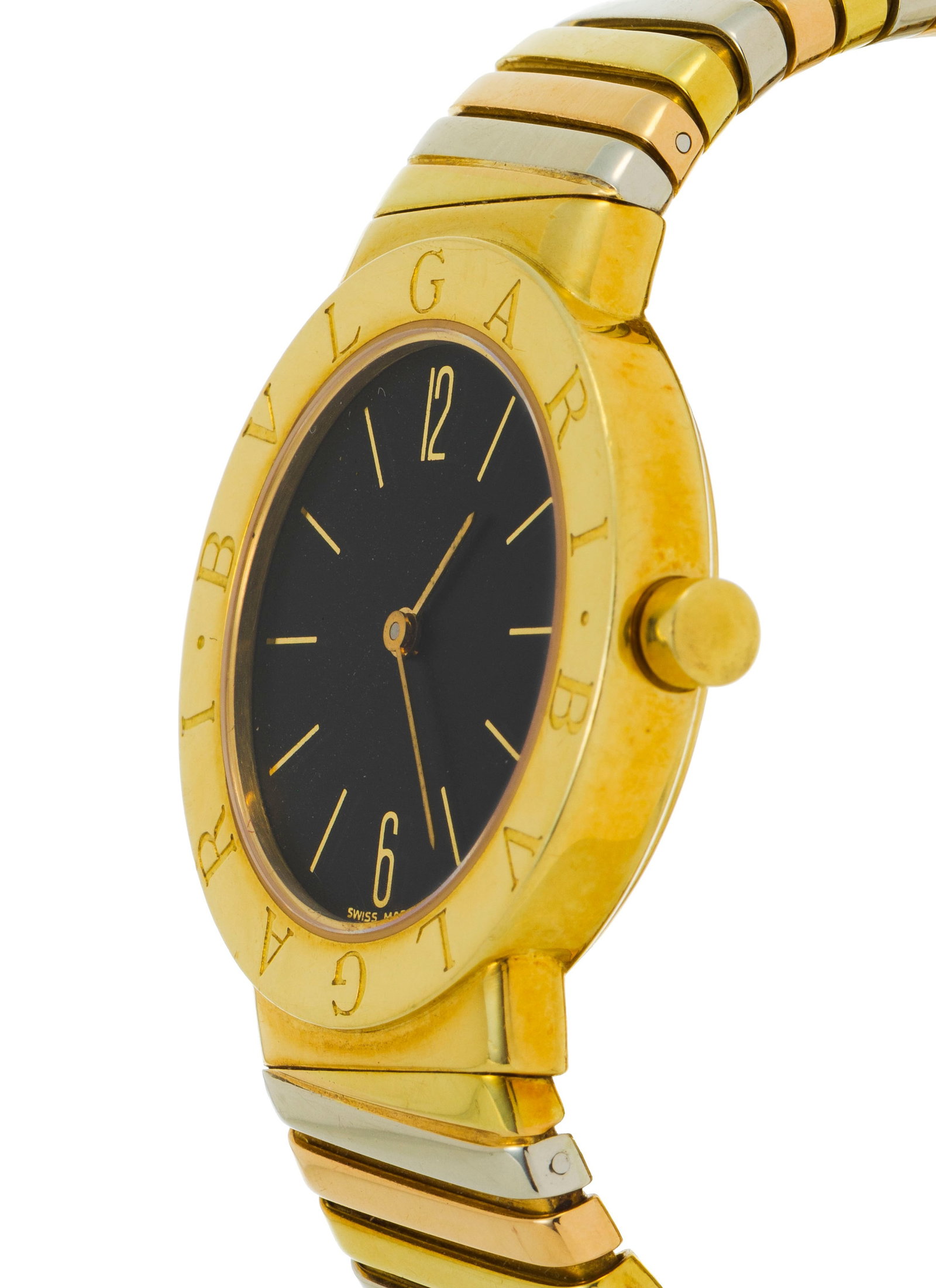 Bulgari, réf. BB 30 2T, montre-bracelet tubogas 3 ors 750, années 1990-2000 Mouvement: c - 2