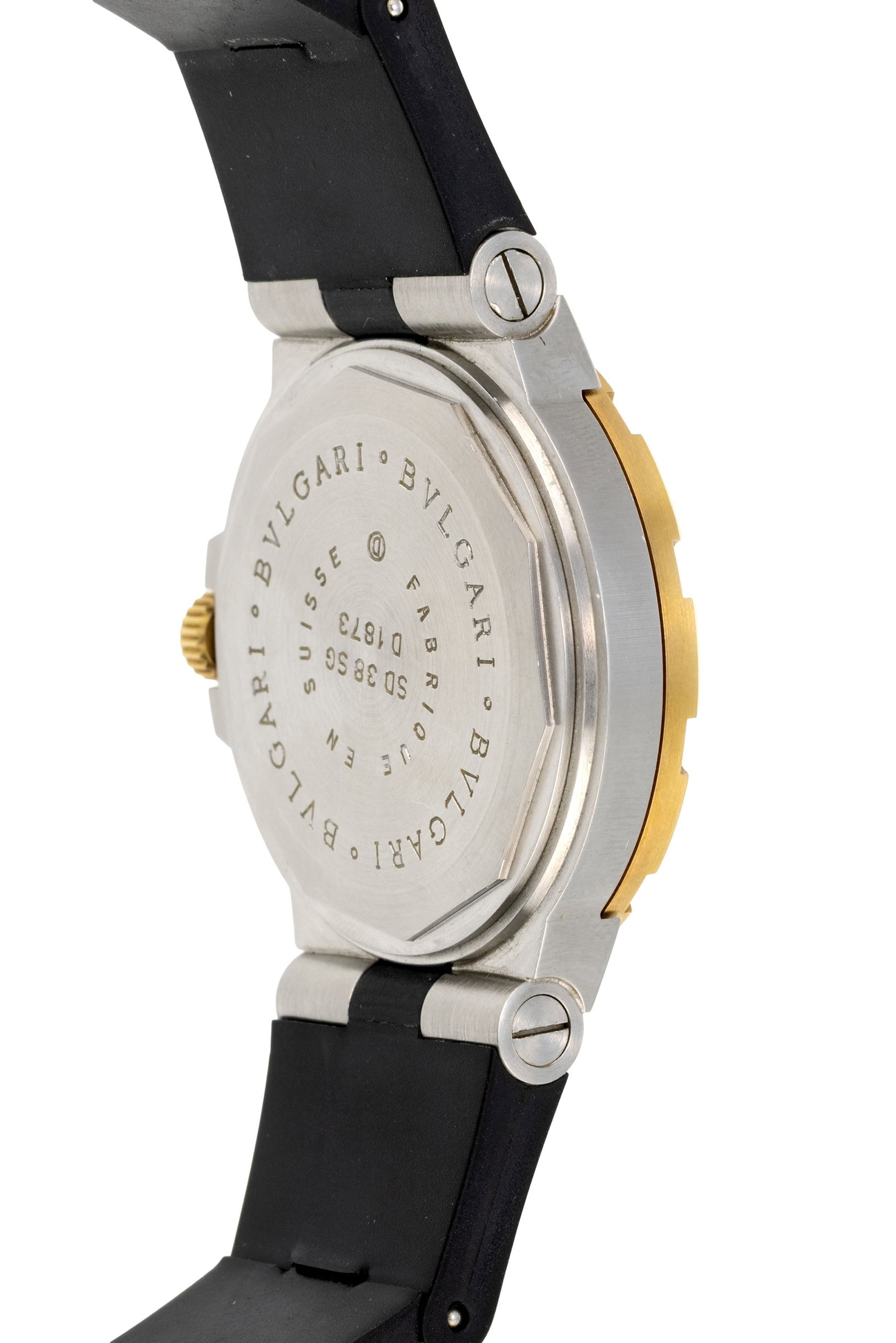 Bulgari, Diagono, réf. SD 38 SG, montre en acier et or avec indication de la date Mouvement:  - 3