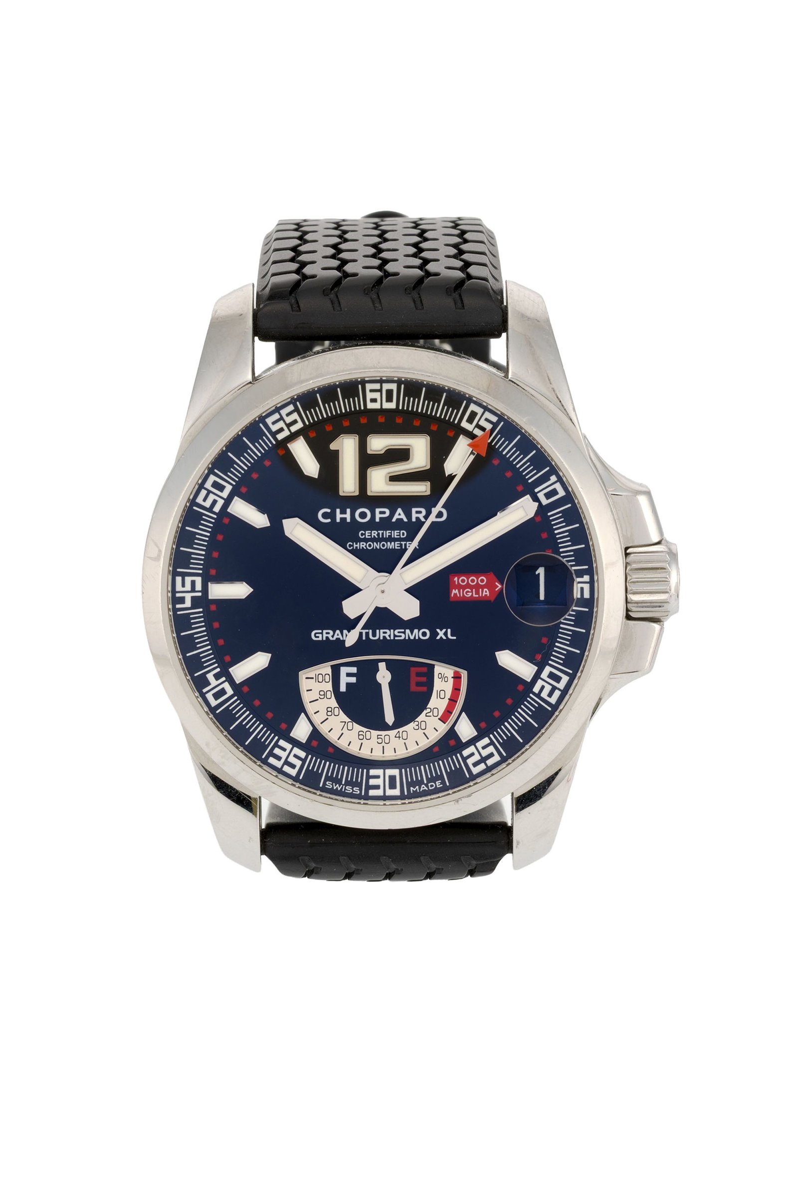Chopard, Mille Miglia Gran Turismo XL, réf. 8997, montre en acier avec indication de la ré: Chopard, Mille Miglia Gran Turismo XL, réf. 8997, montre en acier avec indication de la réserve de marche Mouvement: cal. ETA A07161, automatique, 24 rubis, n°124613 Boîtier: