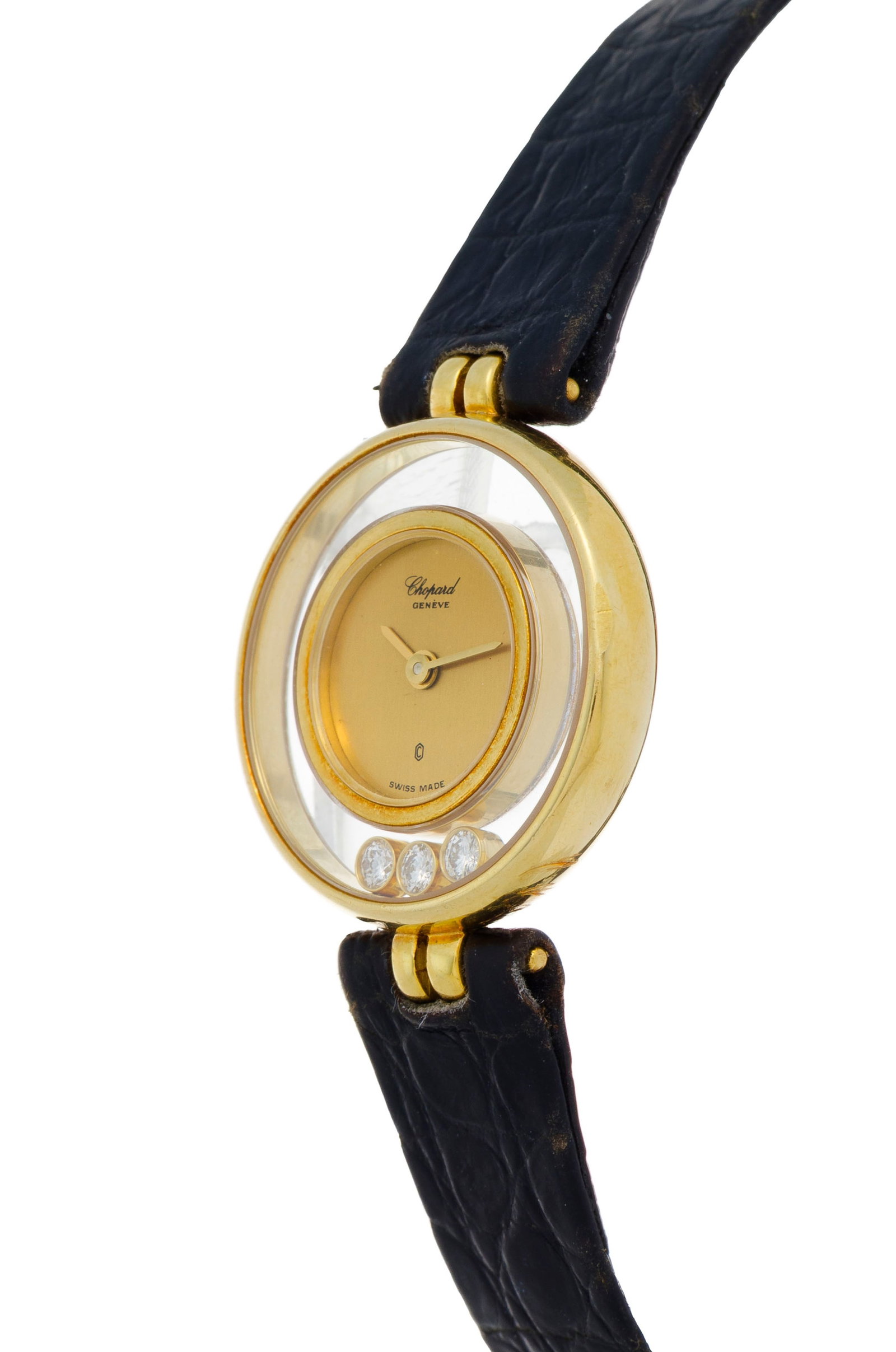 Chopard, Happy Diamond, réf. 4082, montre en or 750 ornée de 3 diamants mobiles, anné - 2