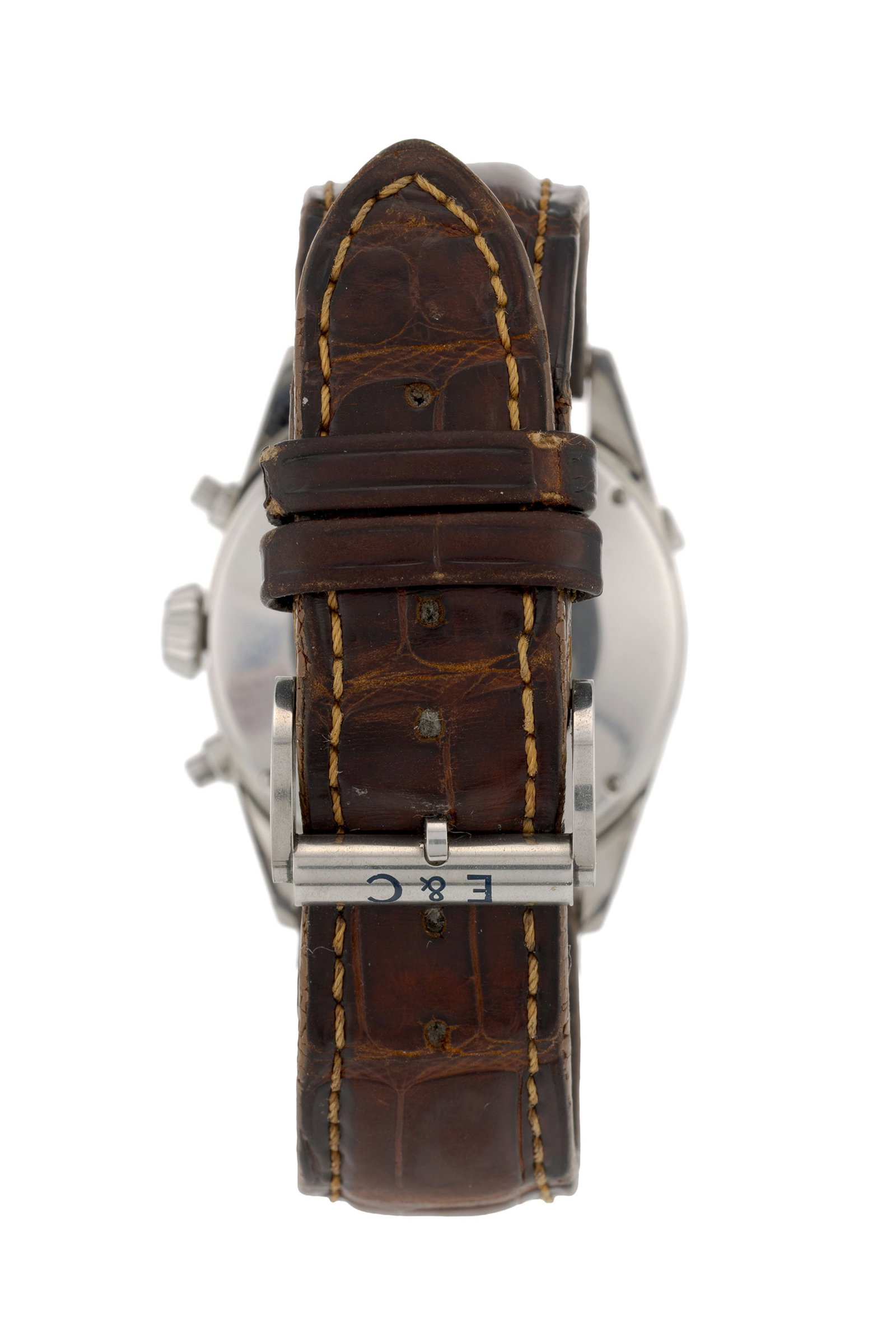 Eberhard & Co, Navy Master, montre chronographe en acier bicolore avec calendrier et phases de lune  - 4