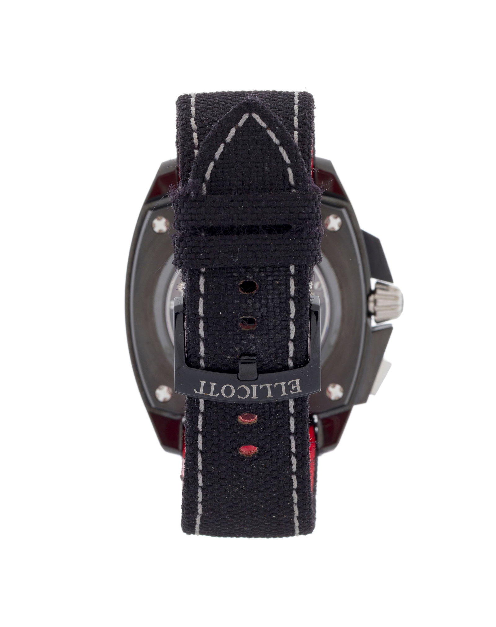 Ellicott, Skyeagle, montre chronographe monopoussoir en acier noirci partiellement squelette Mouve - 3