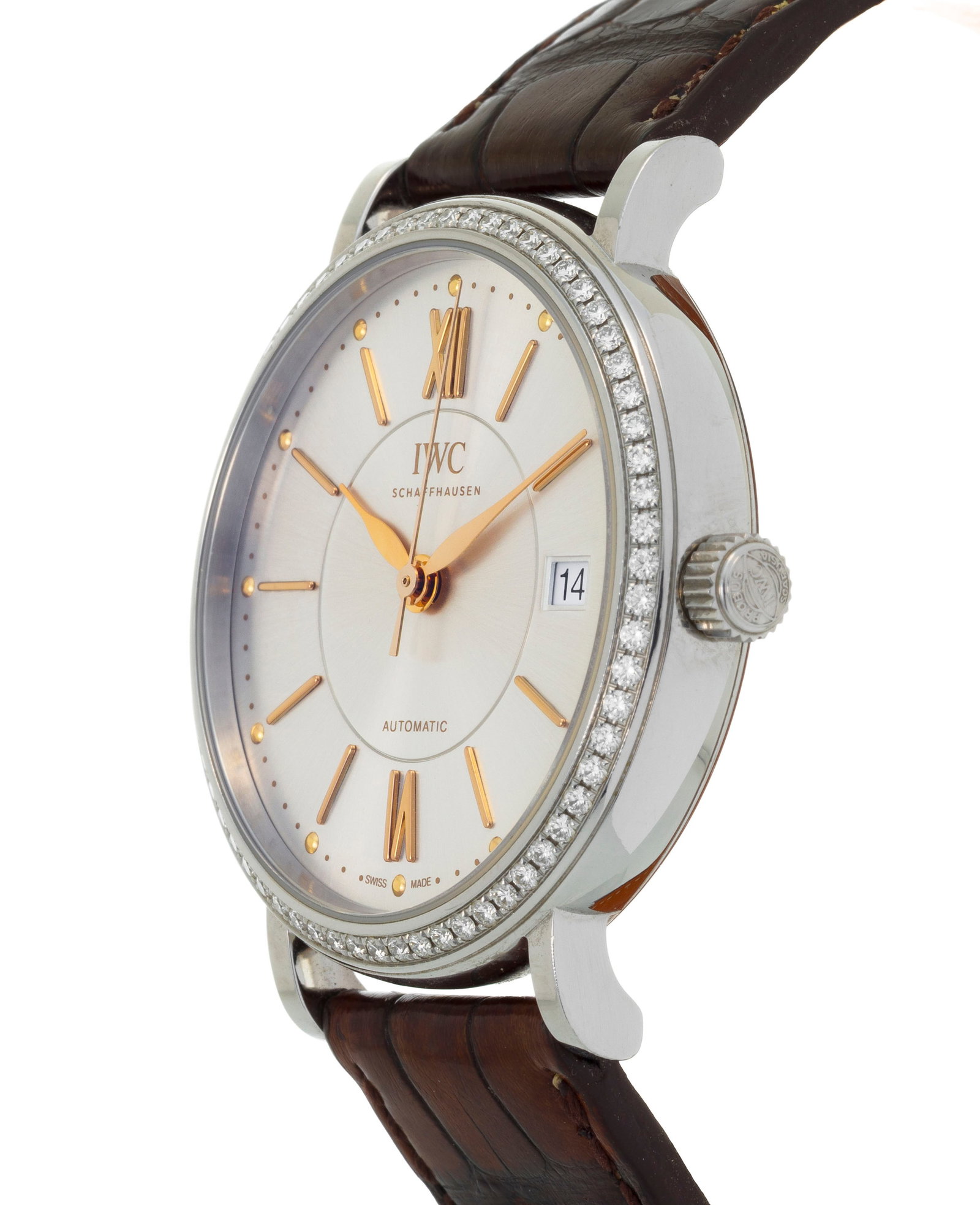 IWC, Portofino, réf. 458103, montre en acier sertie de diamants Mouvement: automatique Bo&# - 2