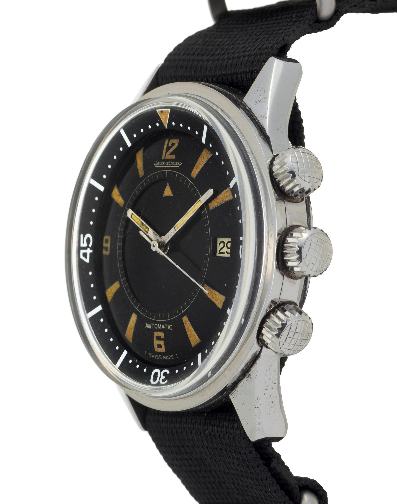 Jaeger-LeCoultre, Memovox "Polaris", réf. E 859, montre en acier avec alarme, années 1960  - 2