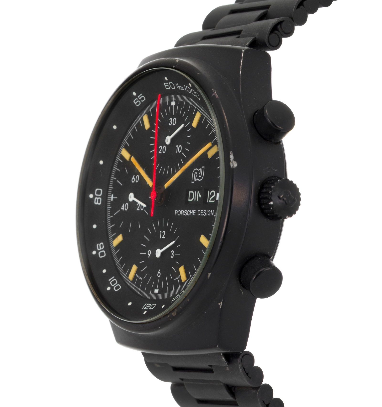 Porsche Design et Orfina, montre-bracelet chronographe en acier avec revêtement noir Mouvemen - 2
