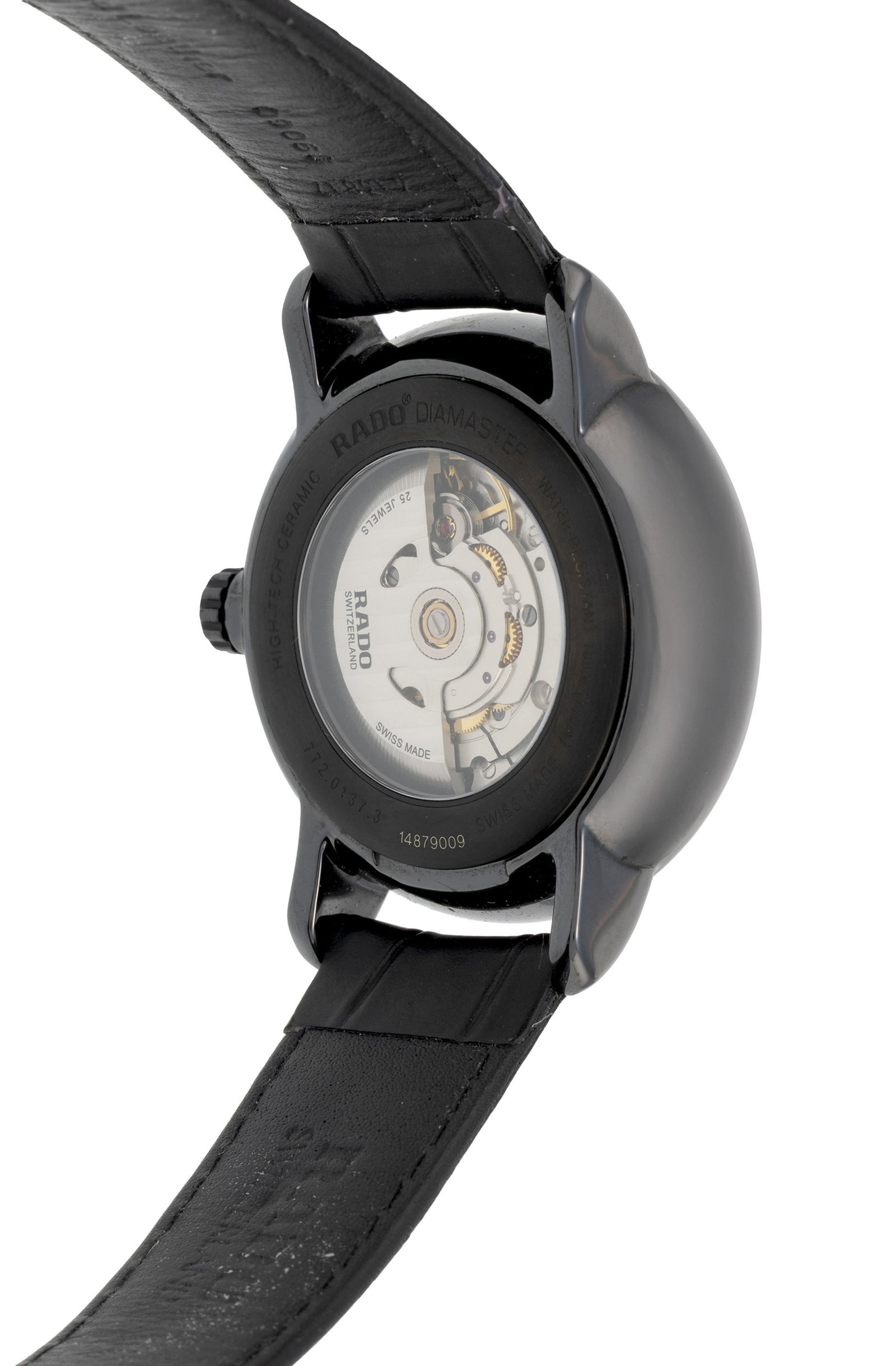 Rado, Diamaster, réf. 772.0137.3, montre en céramique noire avec indication de la rés - 3