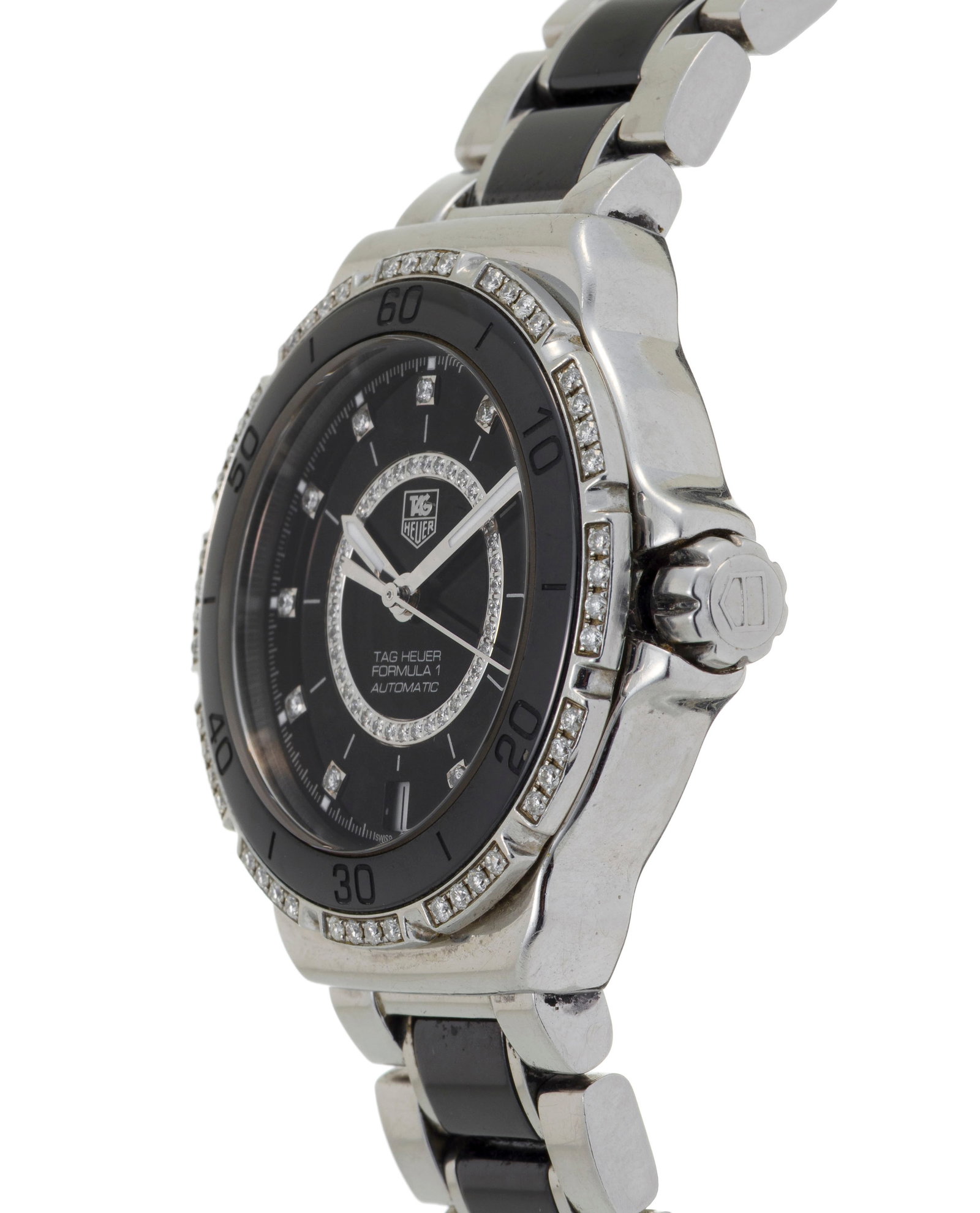 Tag Heuer, Formula1, réf. WAU2212, montre-bracelet acier et céramique noire sertie de diam - 2