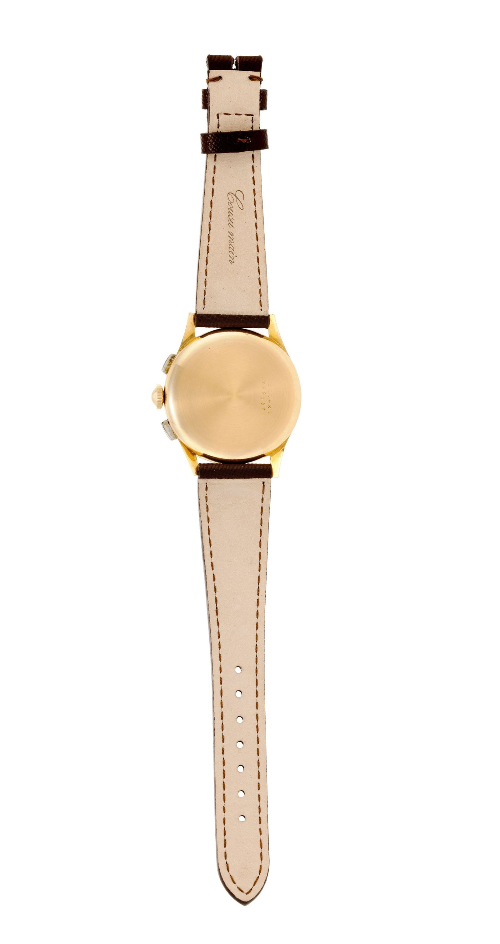 Universal, Compax, réf. 124107, montre chronographe en or 750, années 1950 Mouvement: ca - 4