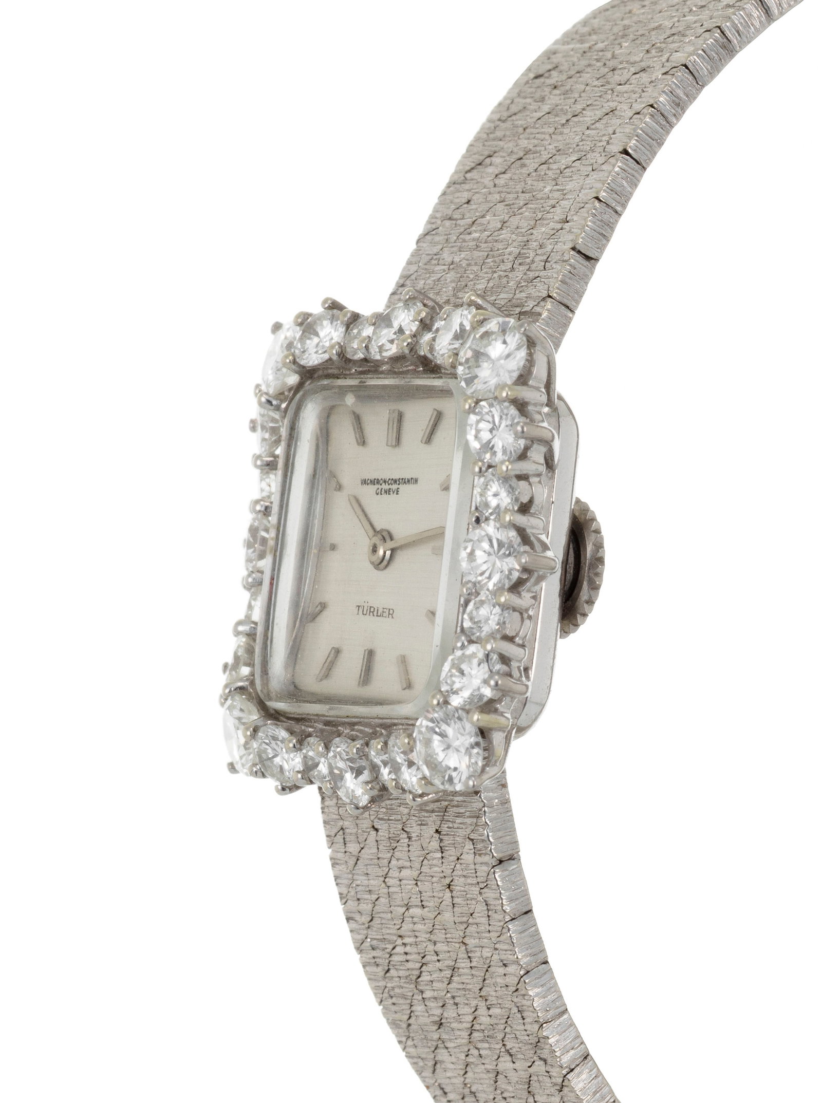 Vacheron Constantin pour Türler, montre-bracelet en or gris 750 sertie de diamants, années - 2
