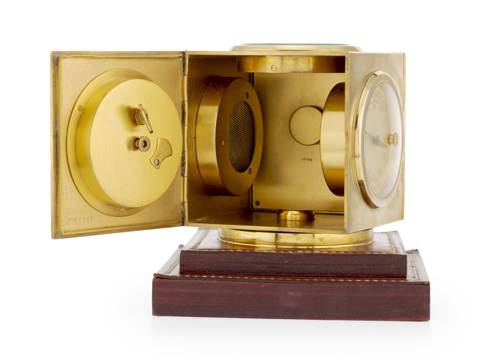 Paul Dupré-Lafon pour Hermès, "Compendium", pendulette de table cubique tournante avec cal - 6