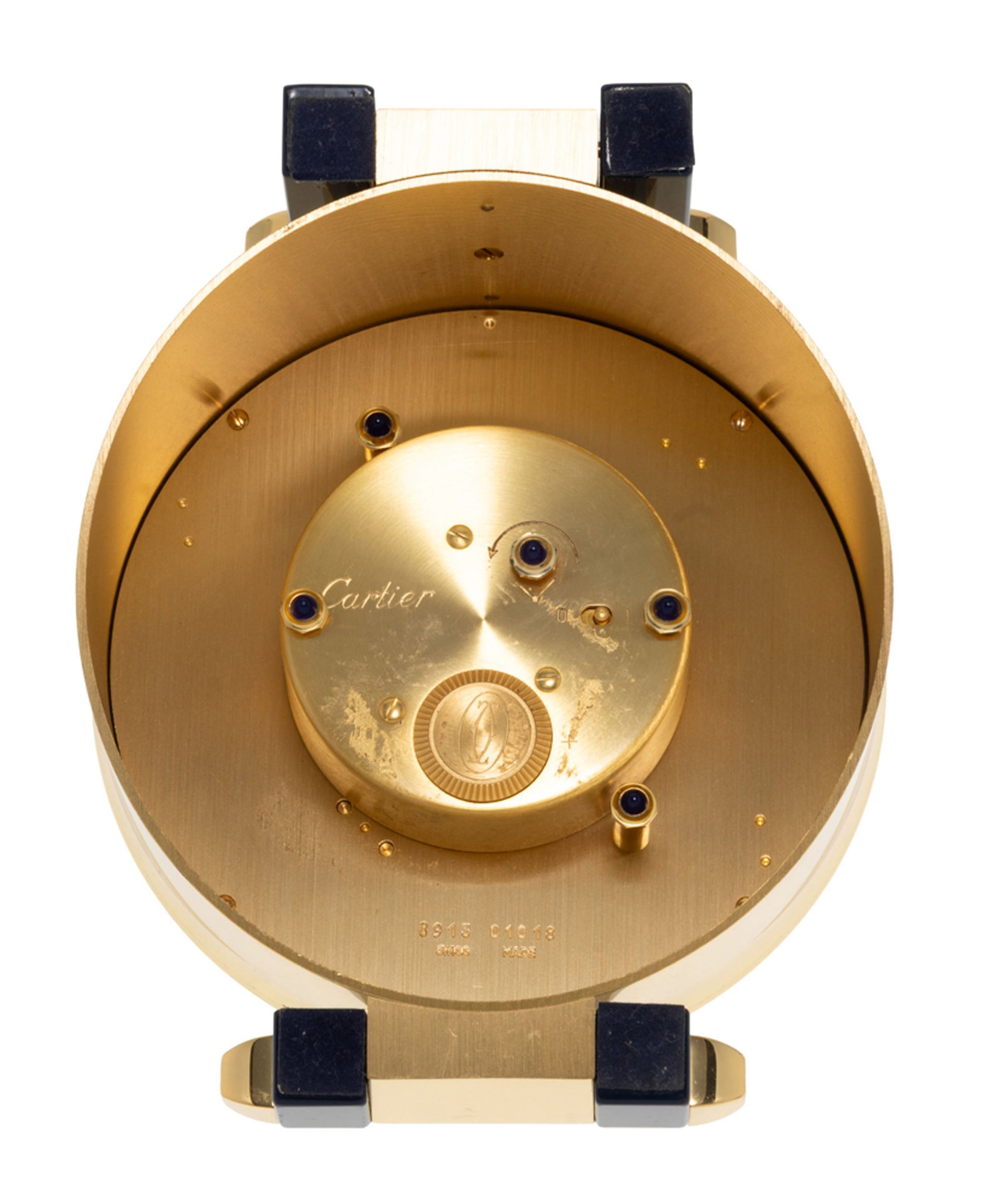 Cartier, Pasha, réf. 8913, pendulette de table en métal doré et laque bleue, circa 19 - 3