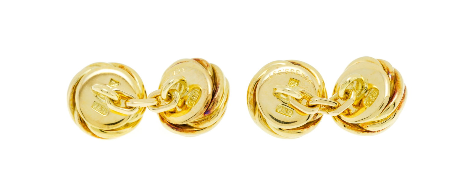Van Cleef & Arpels, paire de boutons de manchette en or 750 sertis de cabochons de saphir, signé - 3