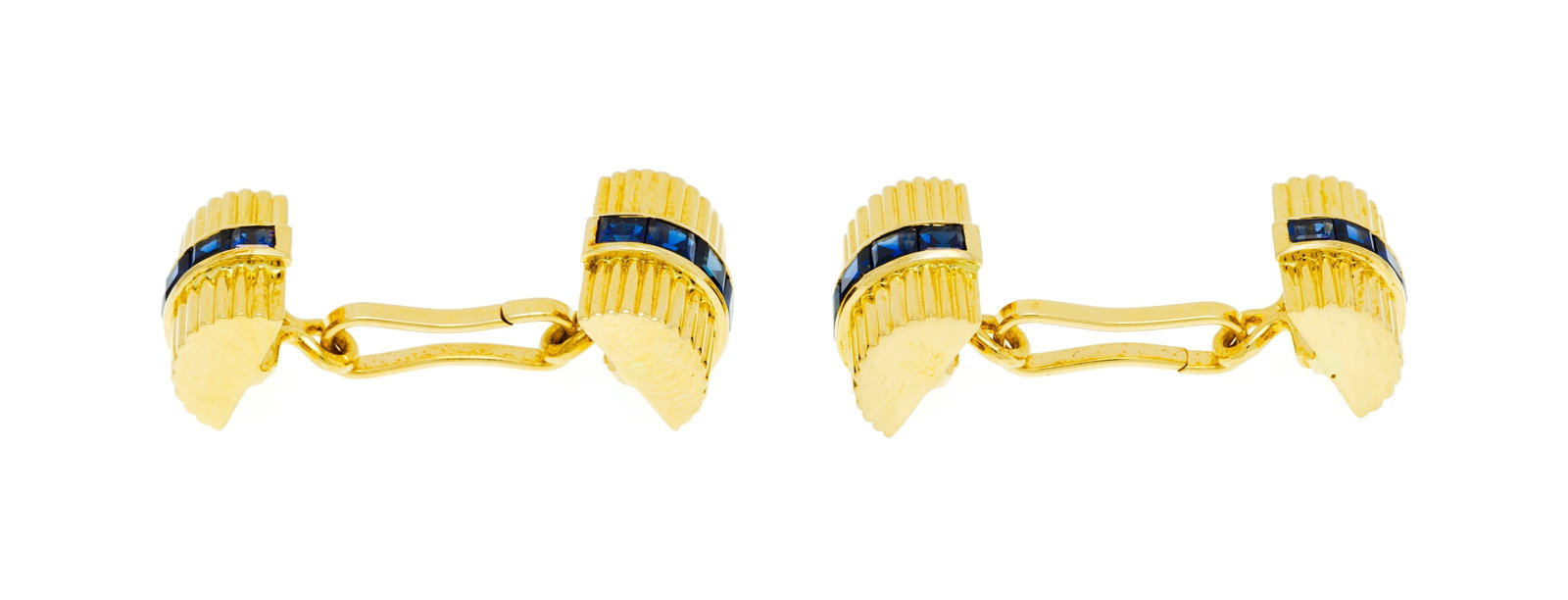 Van Cleef & Arpels, paire de boutons de manchette années 1940-50 en or 750 formés de demi  - 2