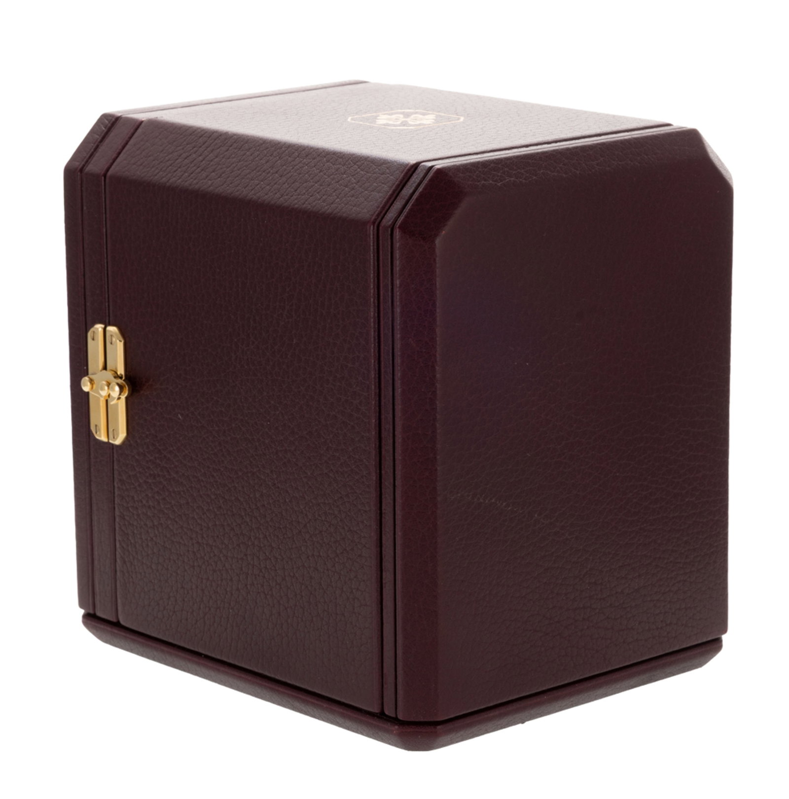 Patek Philippe, remontoir de montre en cuir bordeaux, signé, h. 15.4 cm, boîte - 4
