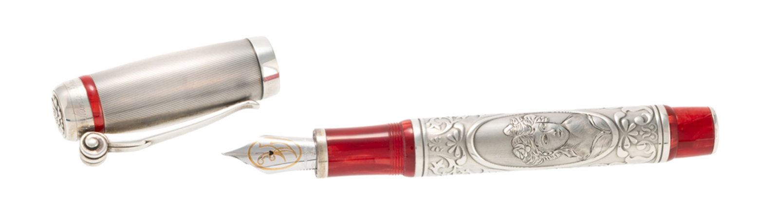 Montegrappa, La Traviata, Edition limitée 0309/1912, stylo plume en résine rouge et argent - 2