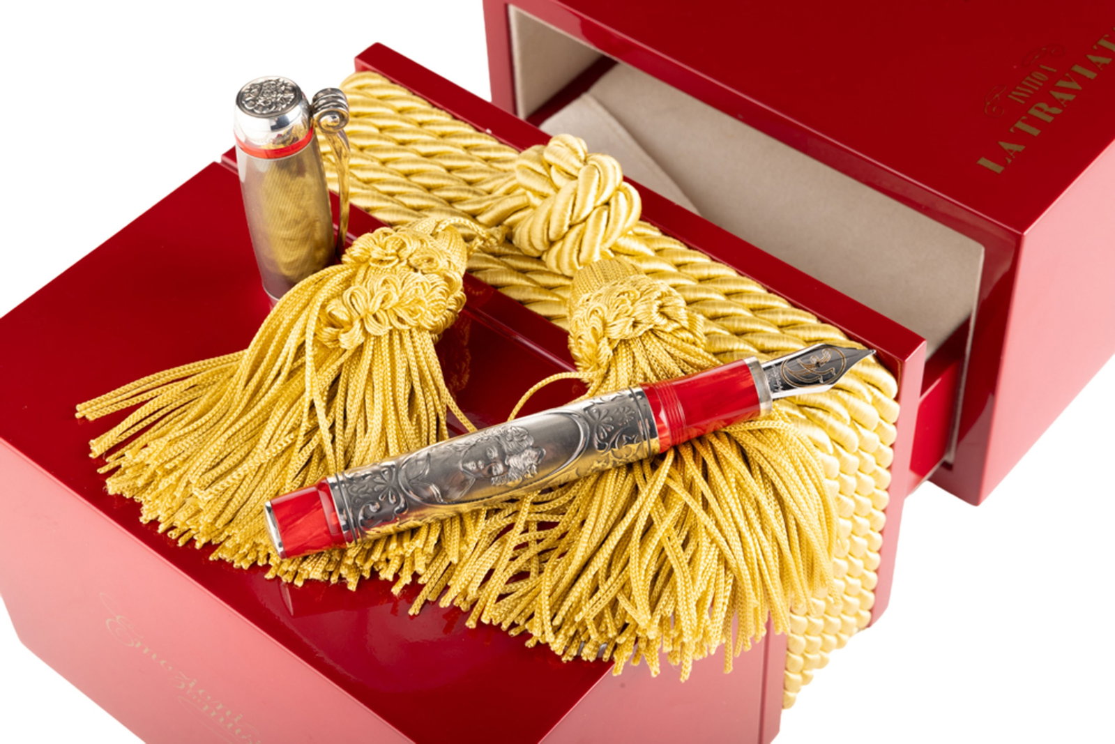 Montegrappa, La Traviata, Edition limitée 0309/1912, stylo plume en résine rouge et argent - 3