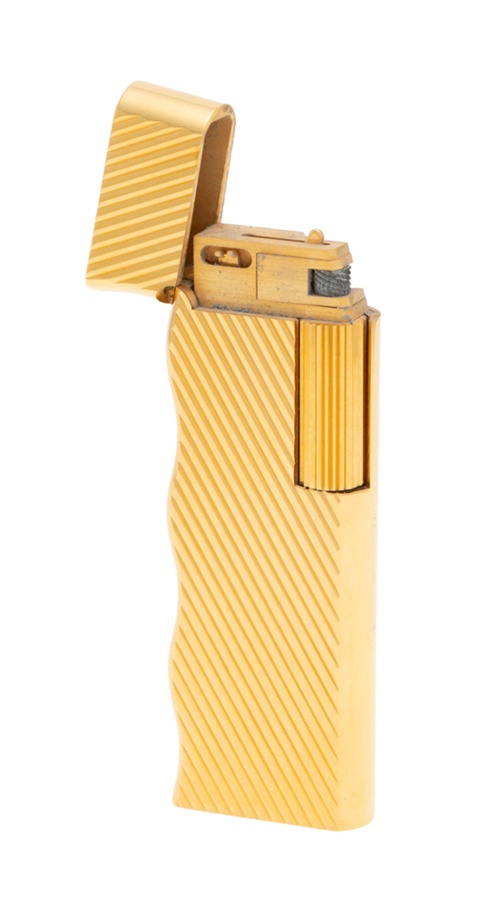 Van Cleef & Arpels, briquet plaqué or à motif godronné avec des pierres de rechange e - 2