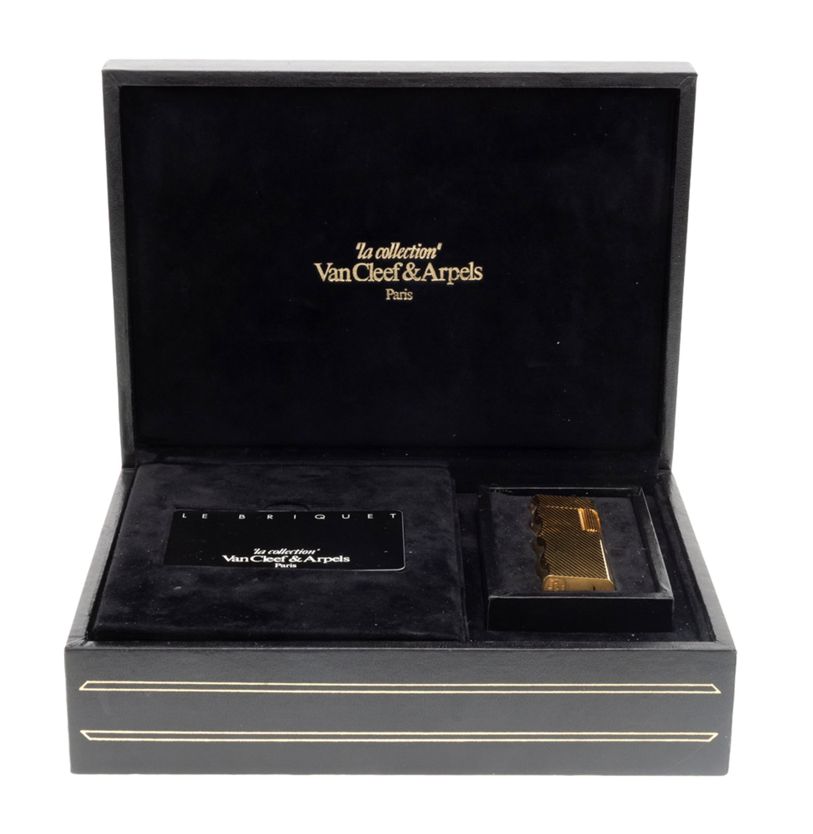 Van Cleef & Arpels, briquet plaqué or à motif godronné avec des pierres de rechange e - 4
