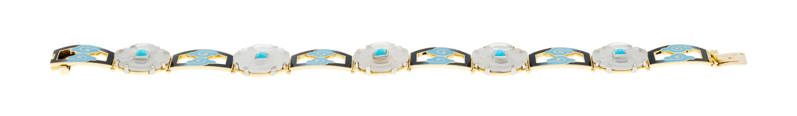 Lorenzo Marzo, attribué à, bracelet années 1920 en or 750 alternant des maillons rect - 2