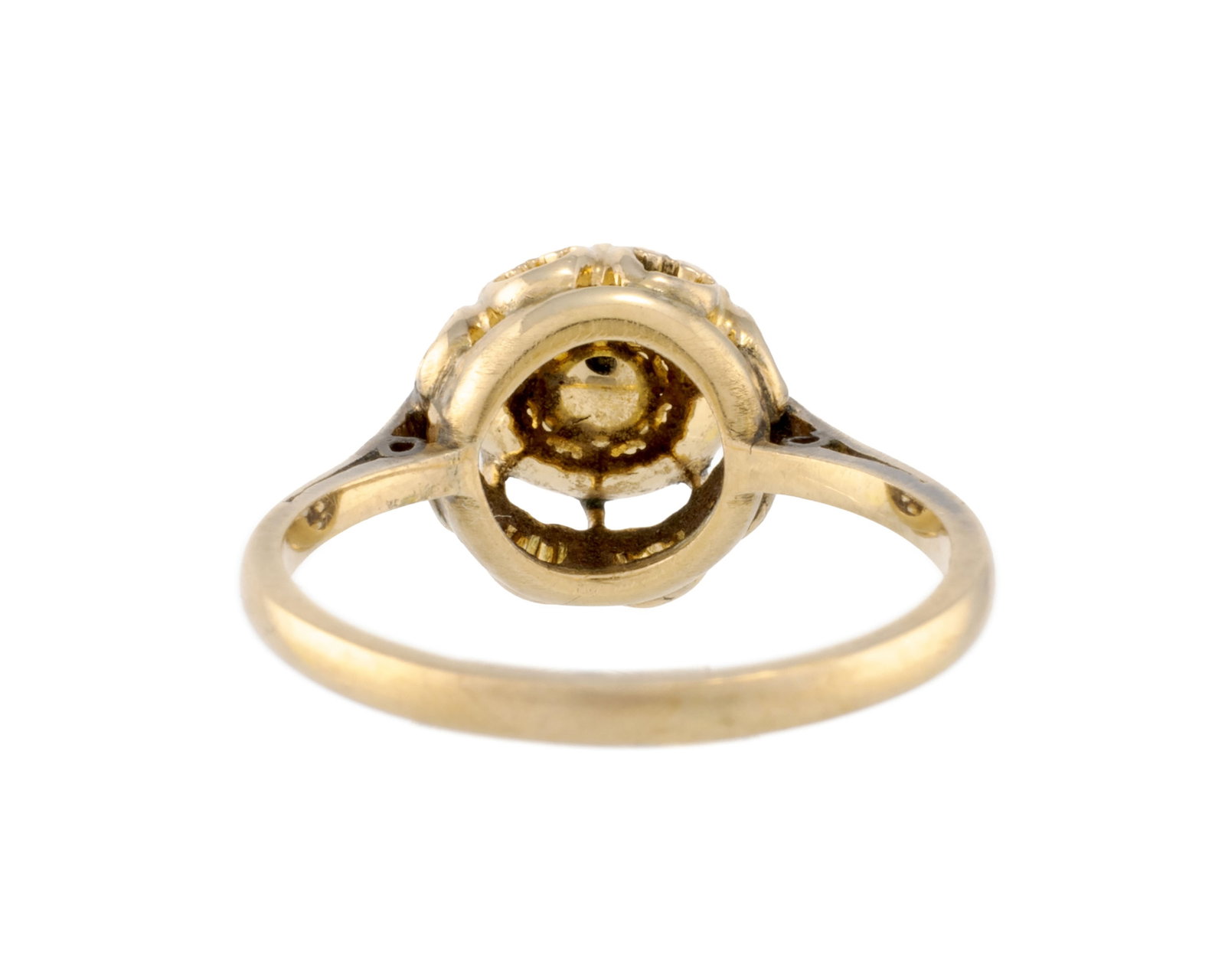 Solitaire or 585 serti foilback d'un diamant taille rose, doigt 51-11 - 3
