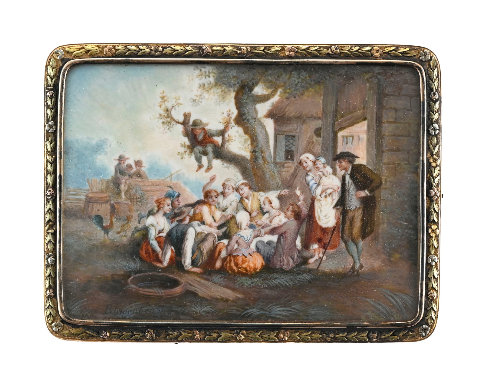 Boîte à miniatures à trois ors, probablement Hanau, fin XVIIIe s. De forme rectangula - 3