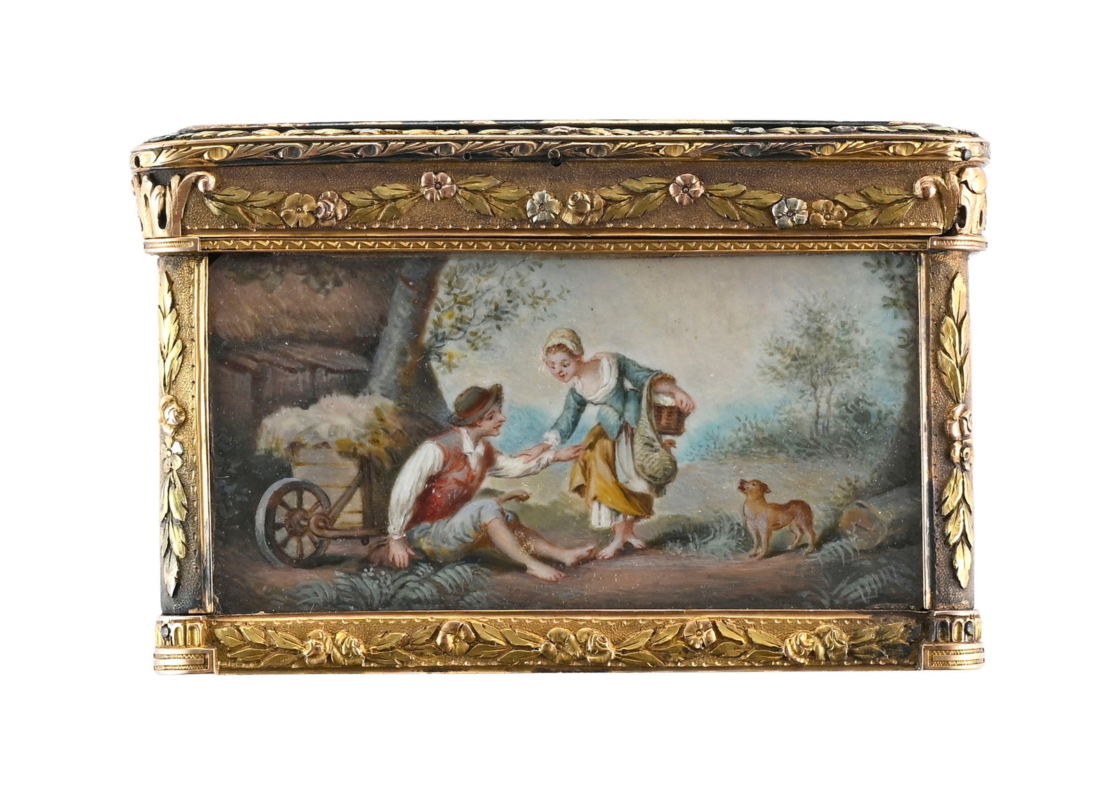 Boîte à miniatures à trois ors, probablement Hanau, fin XVIIIe s. De forme rectangula - 7
