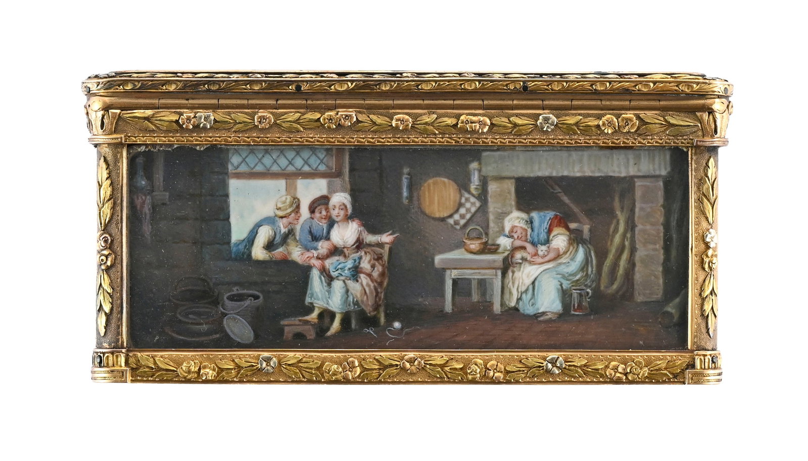 Boîte à miniatures à trois ors, probablement Hanau, fin XVIIIe s. De forme rectangula - 8
