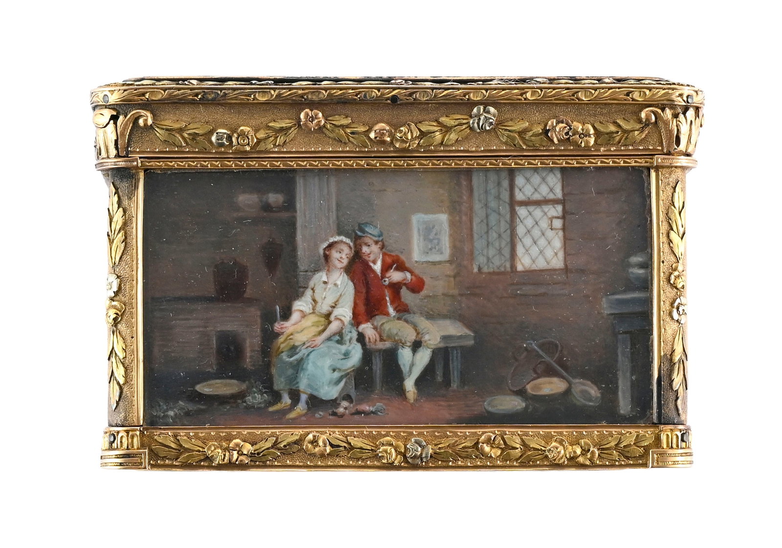 Boîte à miniatures à trois ors, probablement Hanau, fin XVIIIe s. De forme rectangula - 9