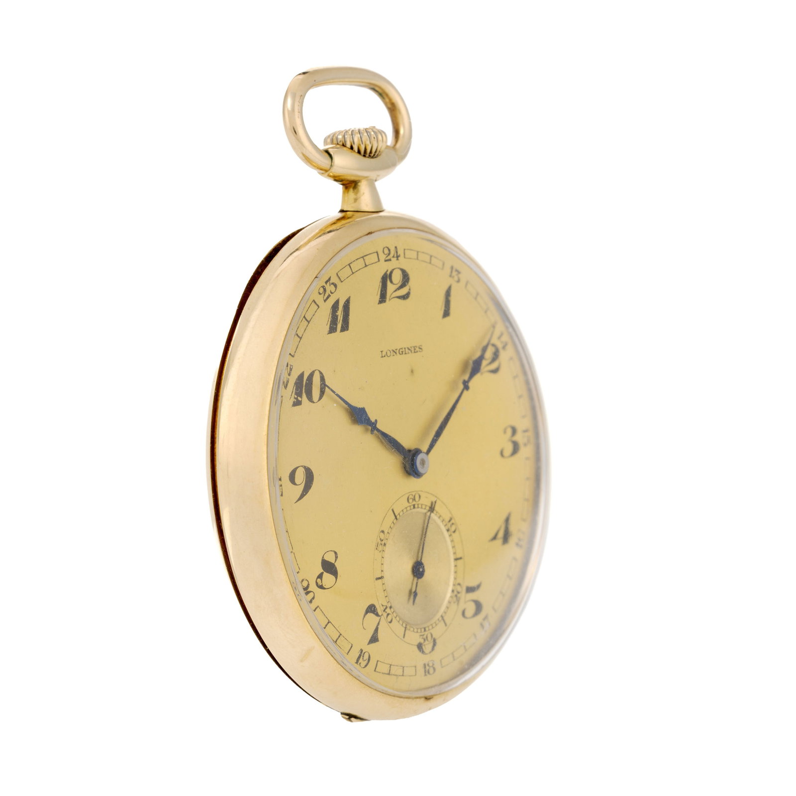 Longines, montre de poche petite seconde en or 750, années 1920 Mouvement: cal. 18.79, m - 3